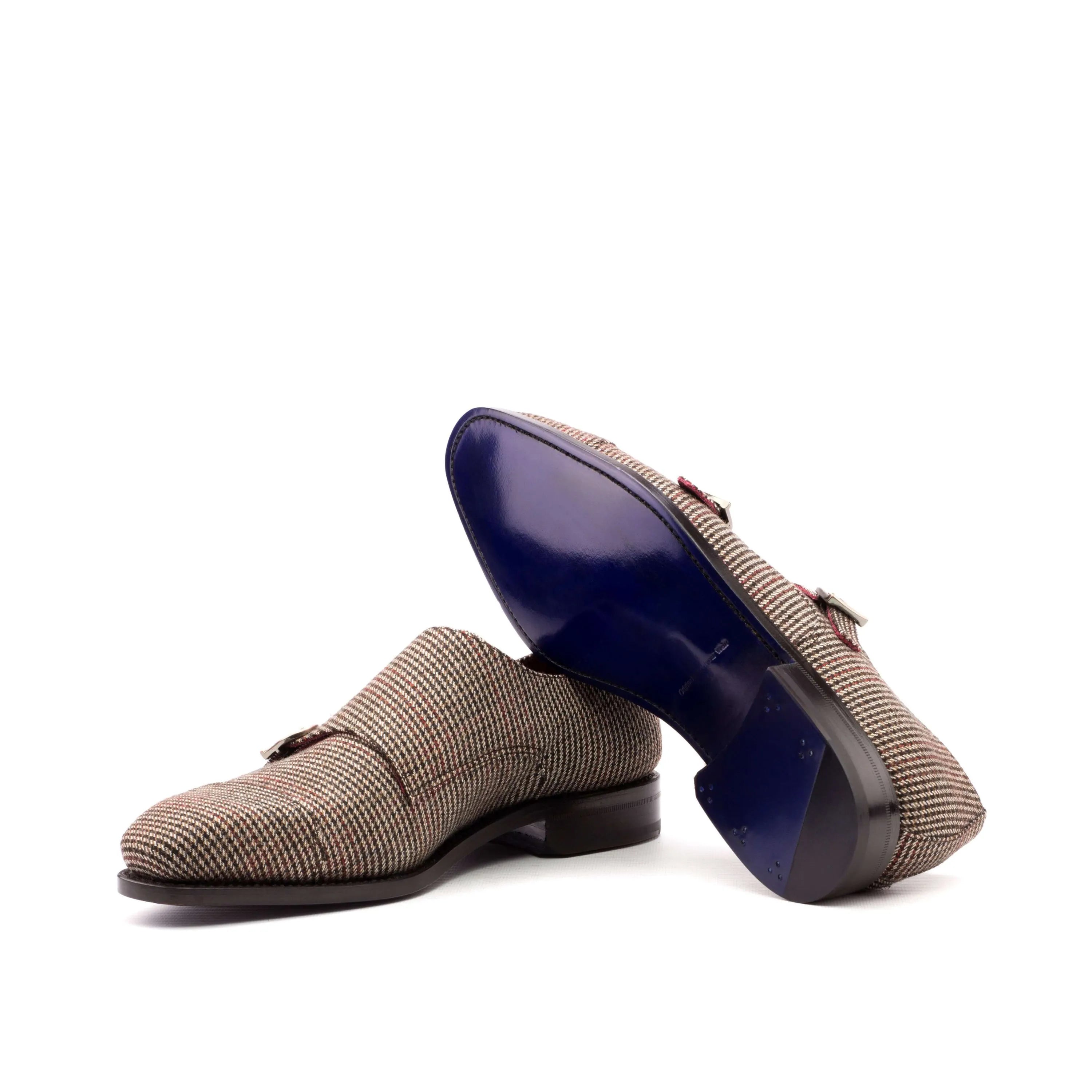 Brown Tweed Double Monk Strap Shoes from Ara Double Monk for elegant styling