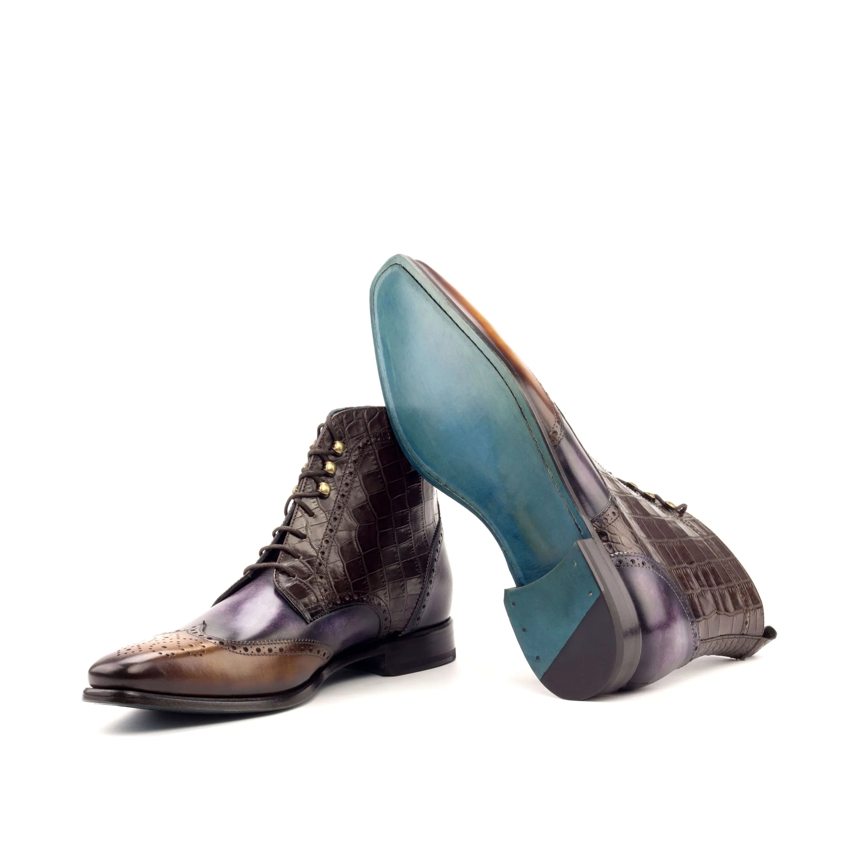 Leather lace-up Arah Patina Military Brogue Boots for stylish, durable footwear