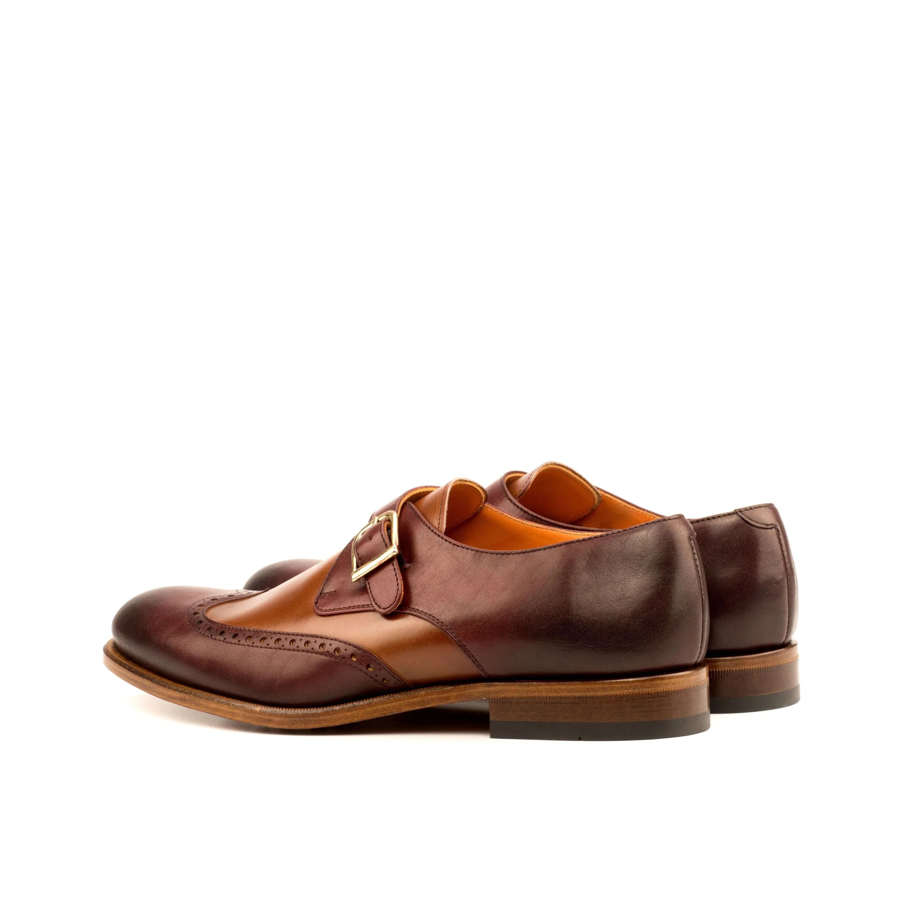 Brown leather Aranck Single Monk Shoes, a stylish choice for formal wear