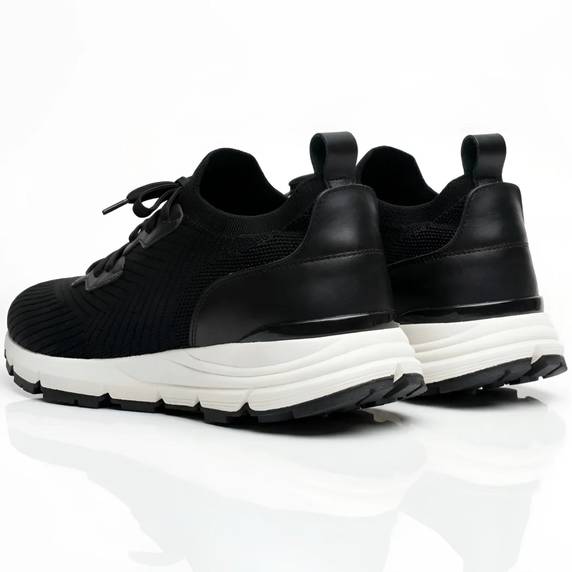 Armadillo Knit Trainer Sneaker II with calf leather accents and cupsole trainer white sole