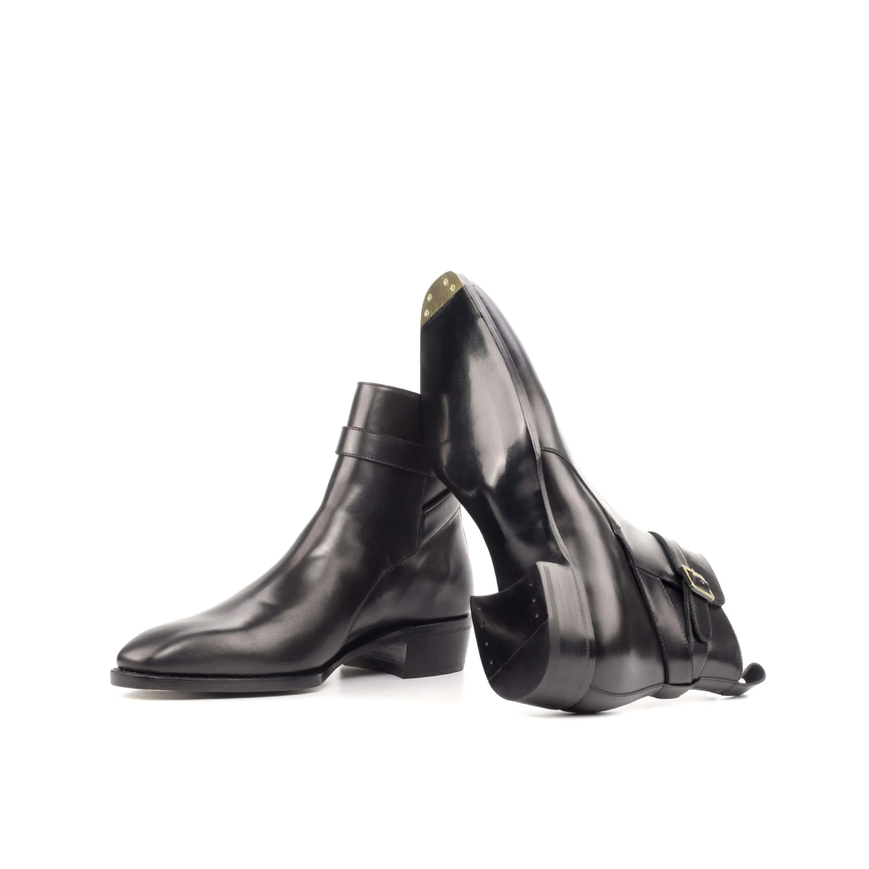 Pair of black leather Beckam Jodhpur Boots showcasing stylish ankle design