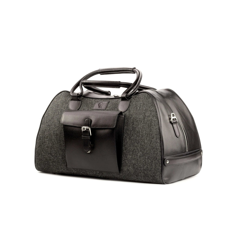 Gray and black leather Berlin Duffle Bag II showcasing unique savoir-faire in leather goods