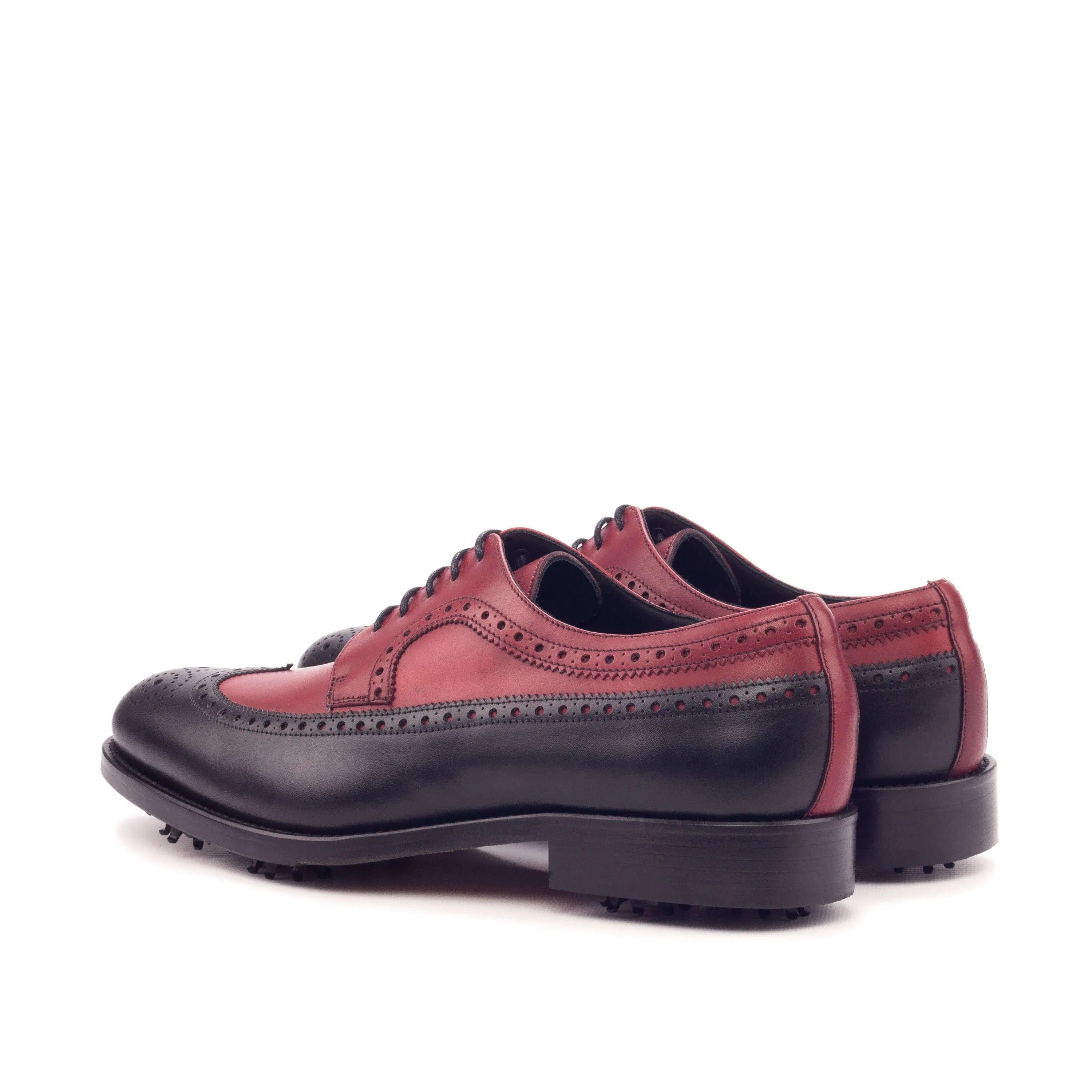 Two-toned leather wingtip Birdie Long Blucher golf shoes for stylish performance