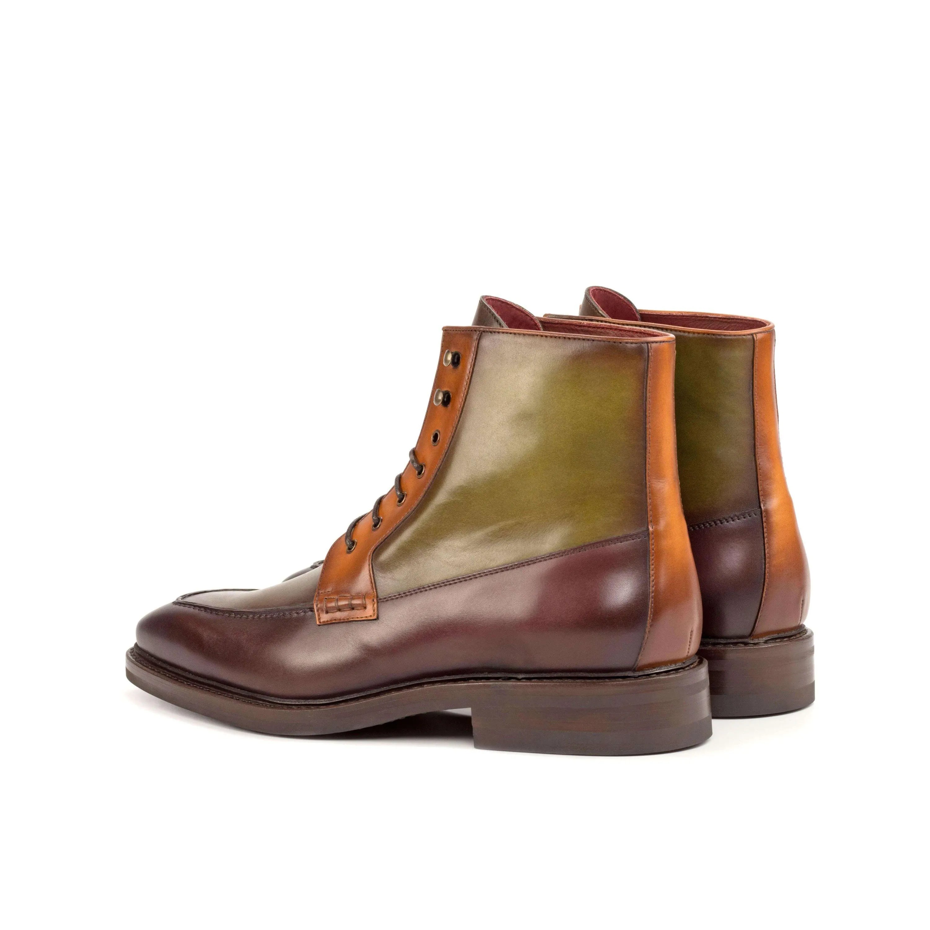 Two-toned leather ankle boots, the stylish Birmingham Moc Boot for versatile fashion