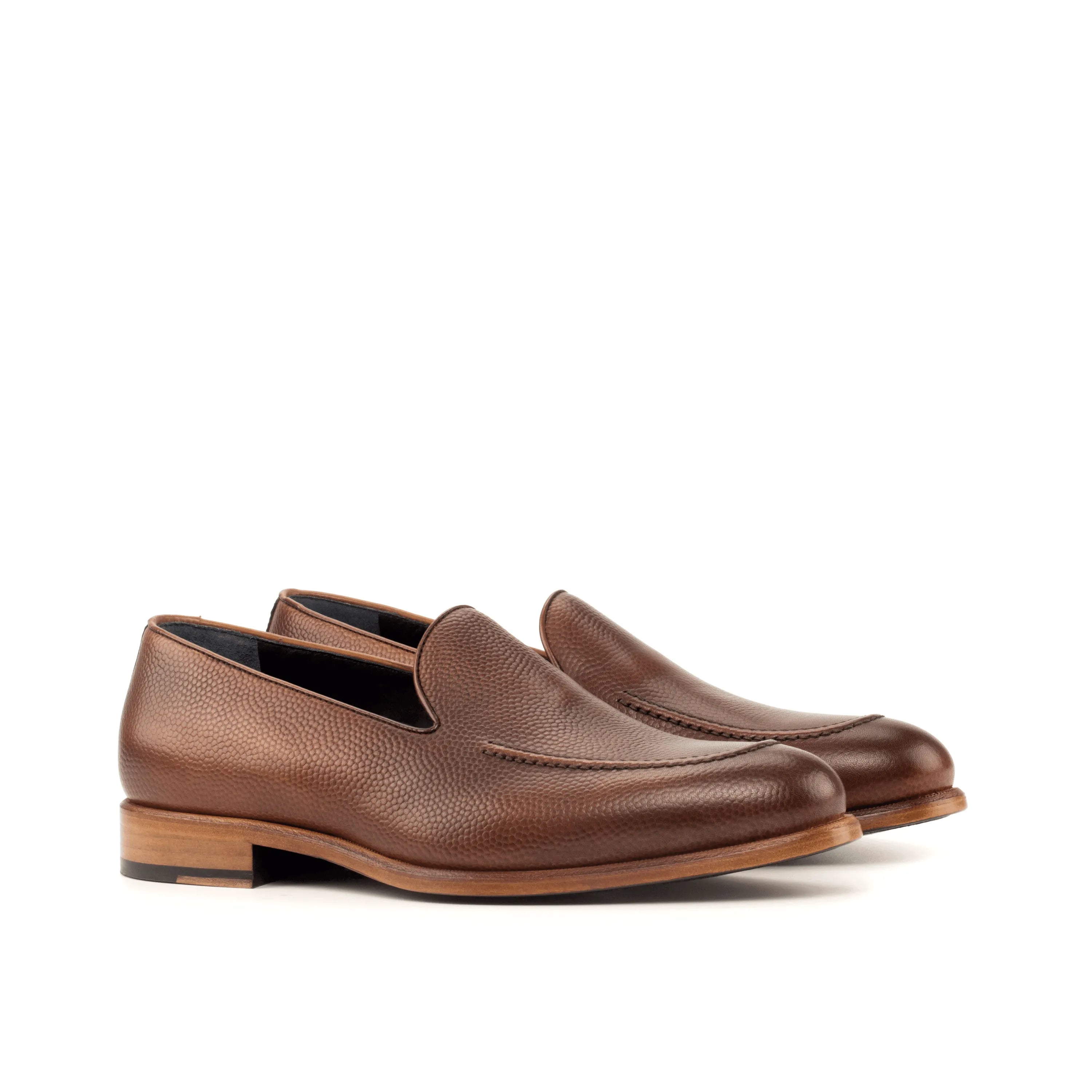 Brown leather Biyen Loafers II featuring a stylish toe shape and optimal total length
