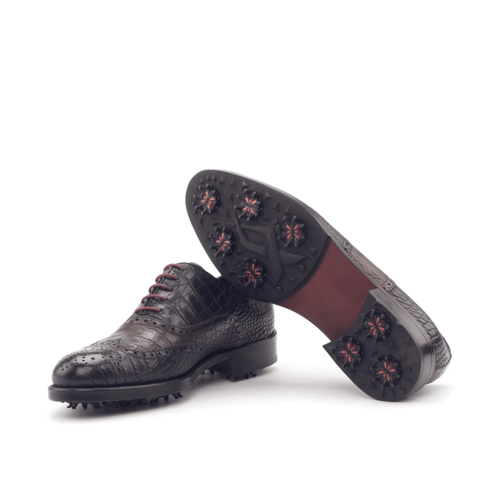 Brown leather Bobby Full Brogue golf shoes II, perfect for stylish brogue golf enthusiasts