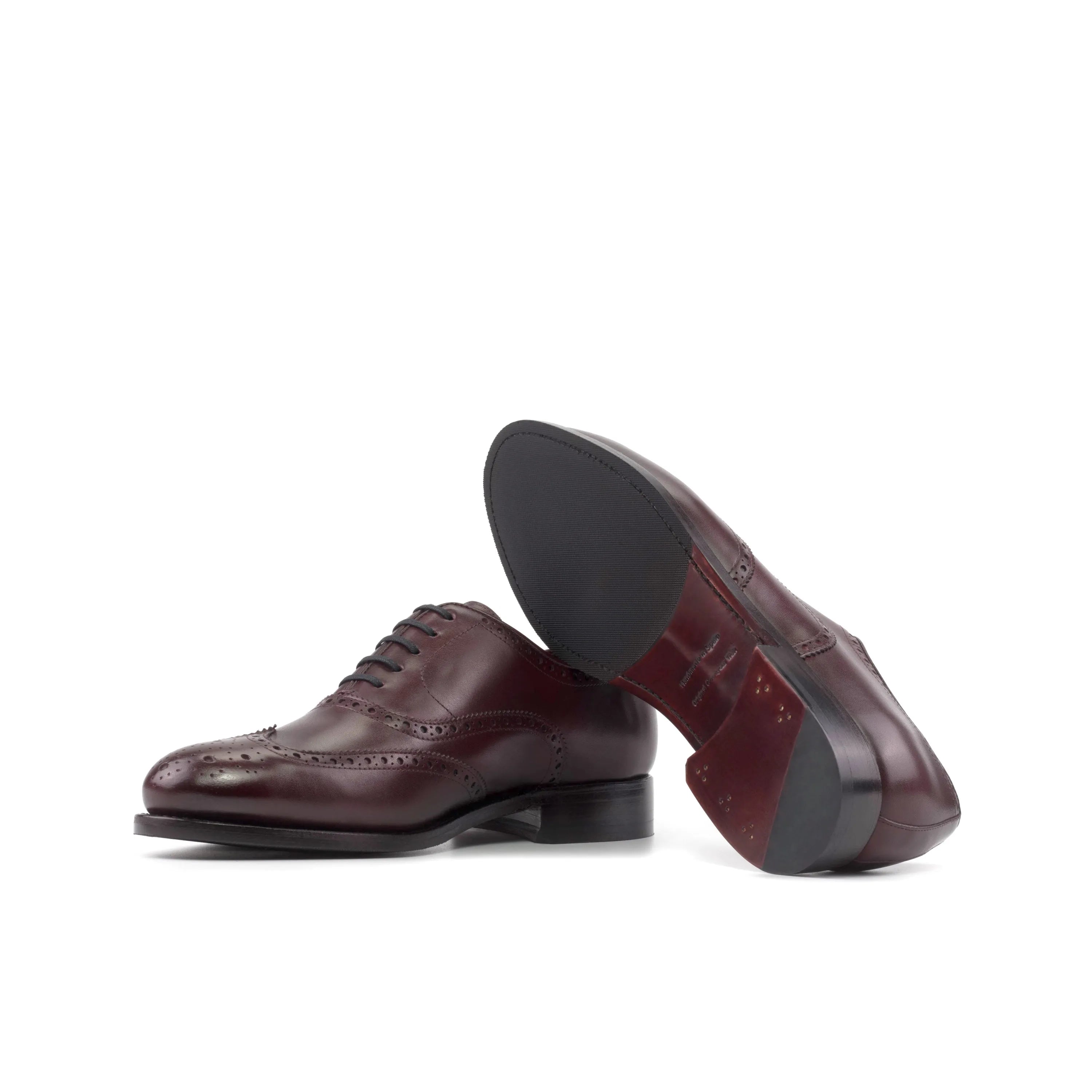 Burgundy leather wingtip dress shoes from Borock, premium brogue shoes for the fast lane