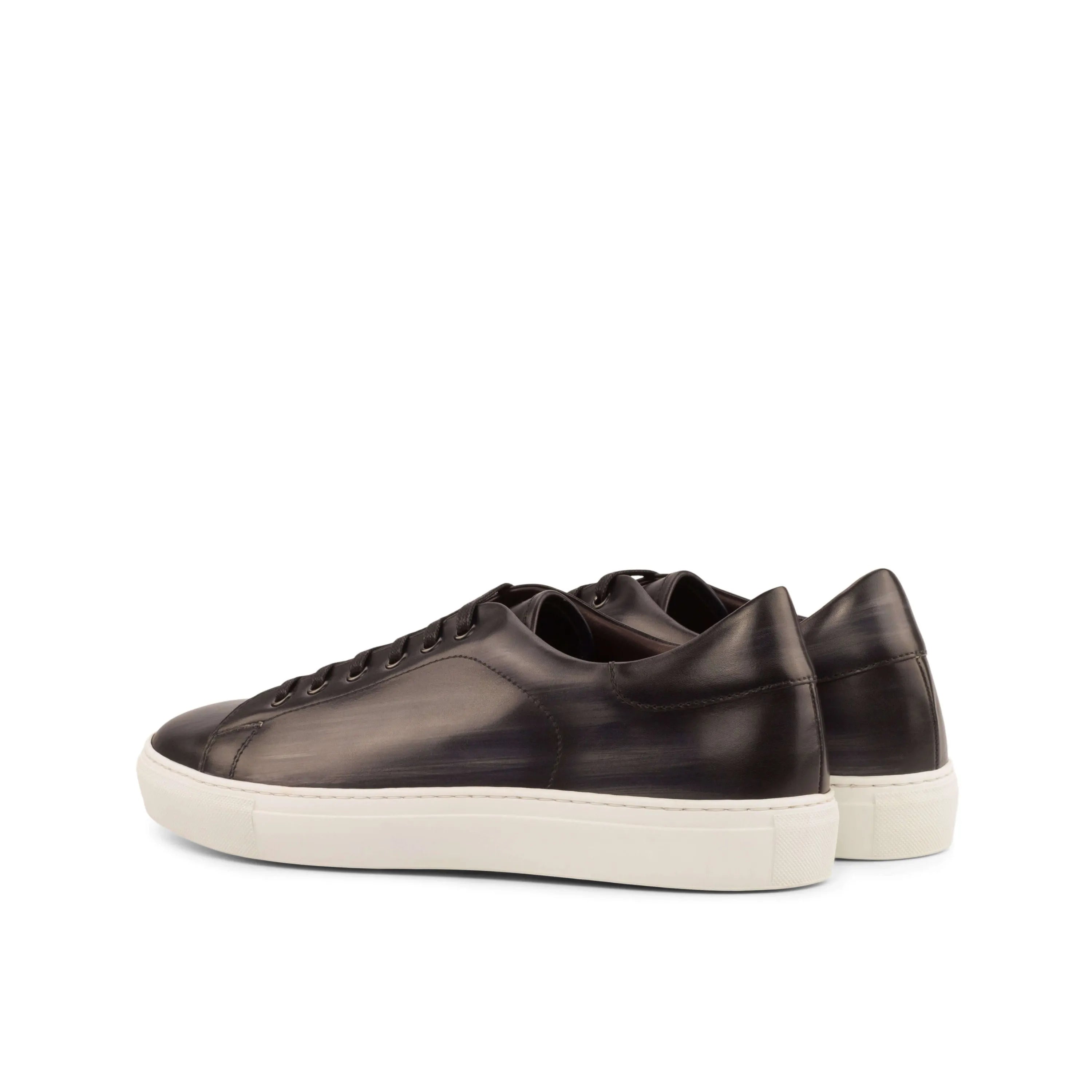 Dark leather C68 Trainer Patina Sneakers featuring white cupsole for stylish comfort