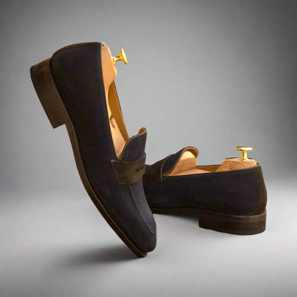Navy suede Cagle Loafers showcasing elegance and sophistication in footwear