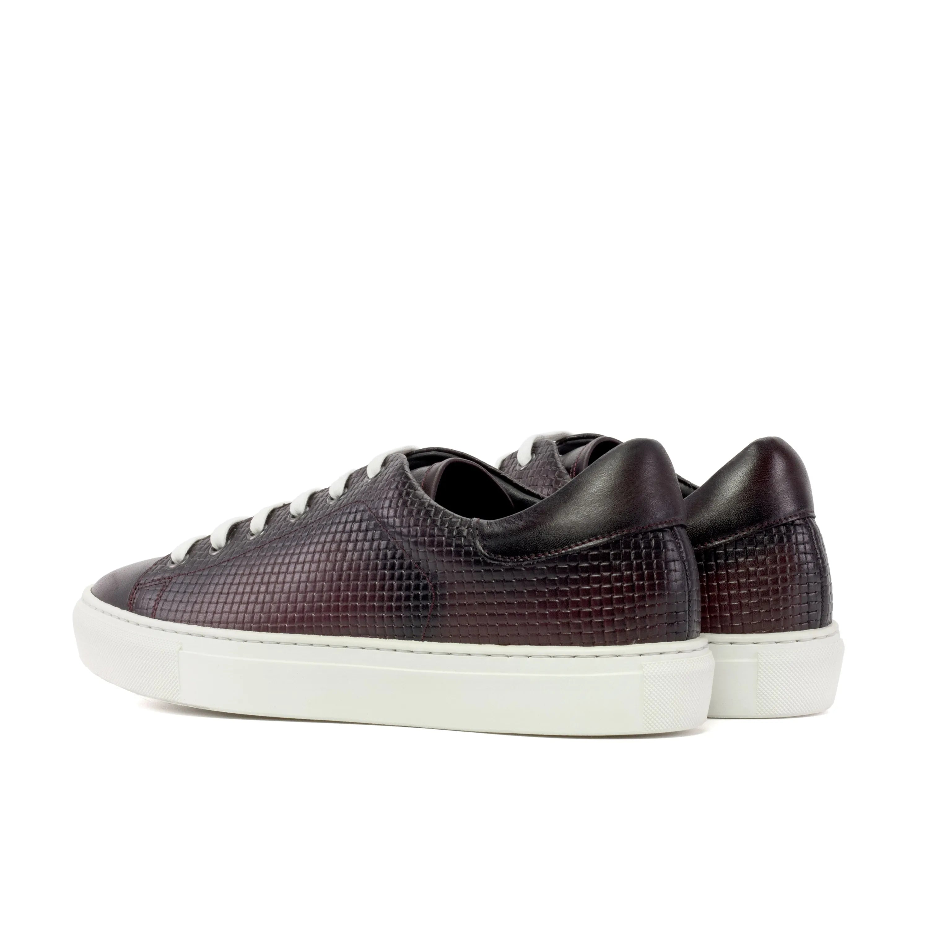 Burgundy textured leather CapaOne Trainer Sneaker II showcasing stylish design and comfort