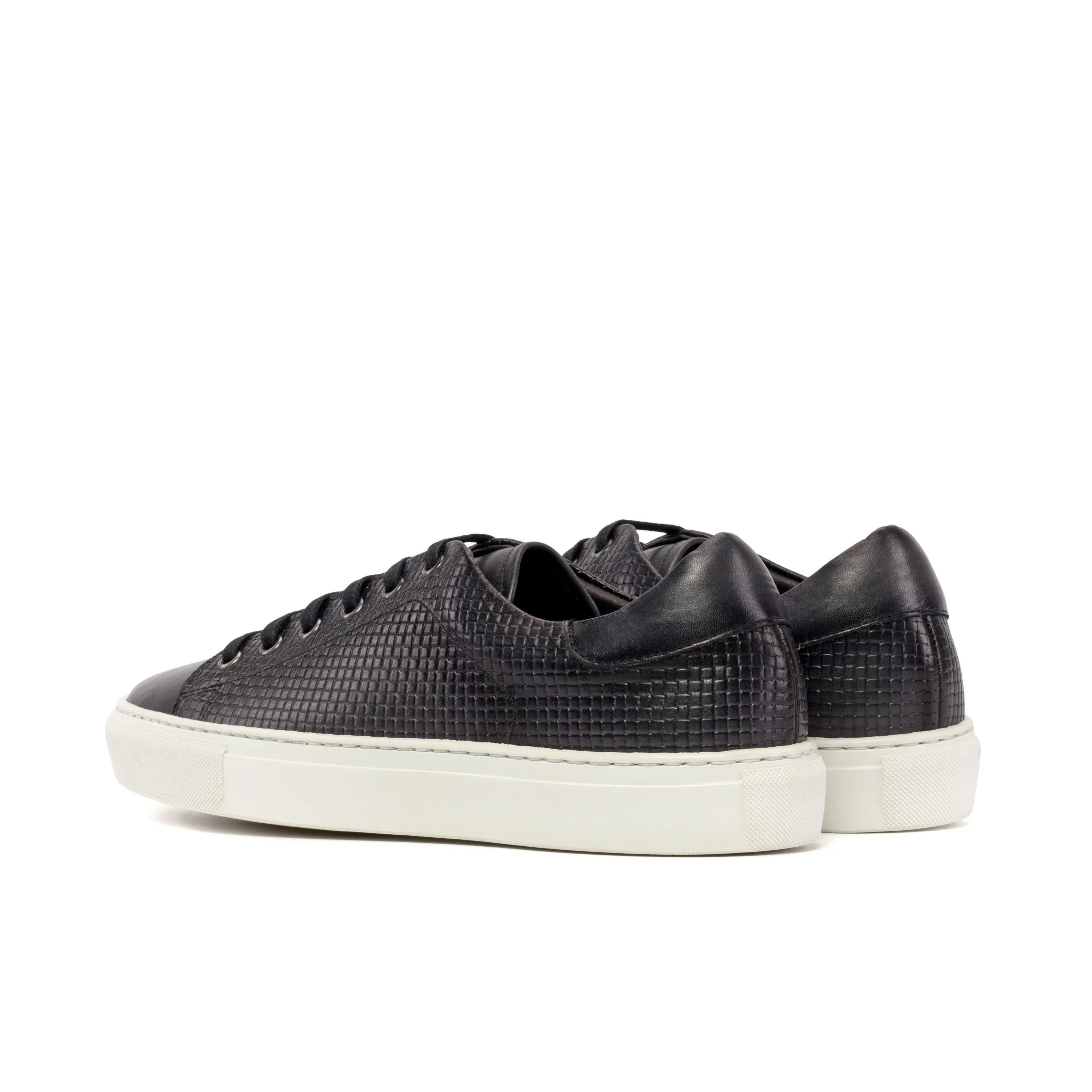 Black leather CapaTwo Trainer sneaker with white soles for stylish footwear