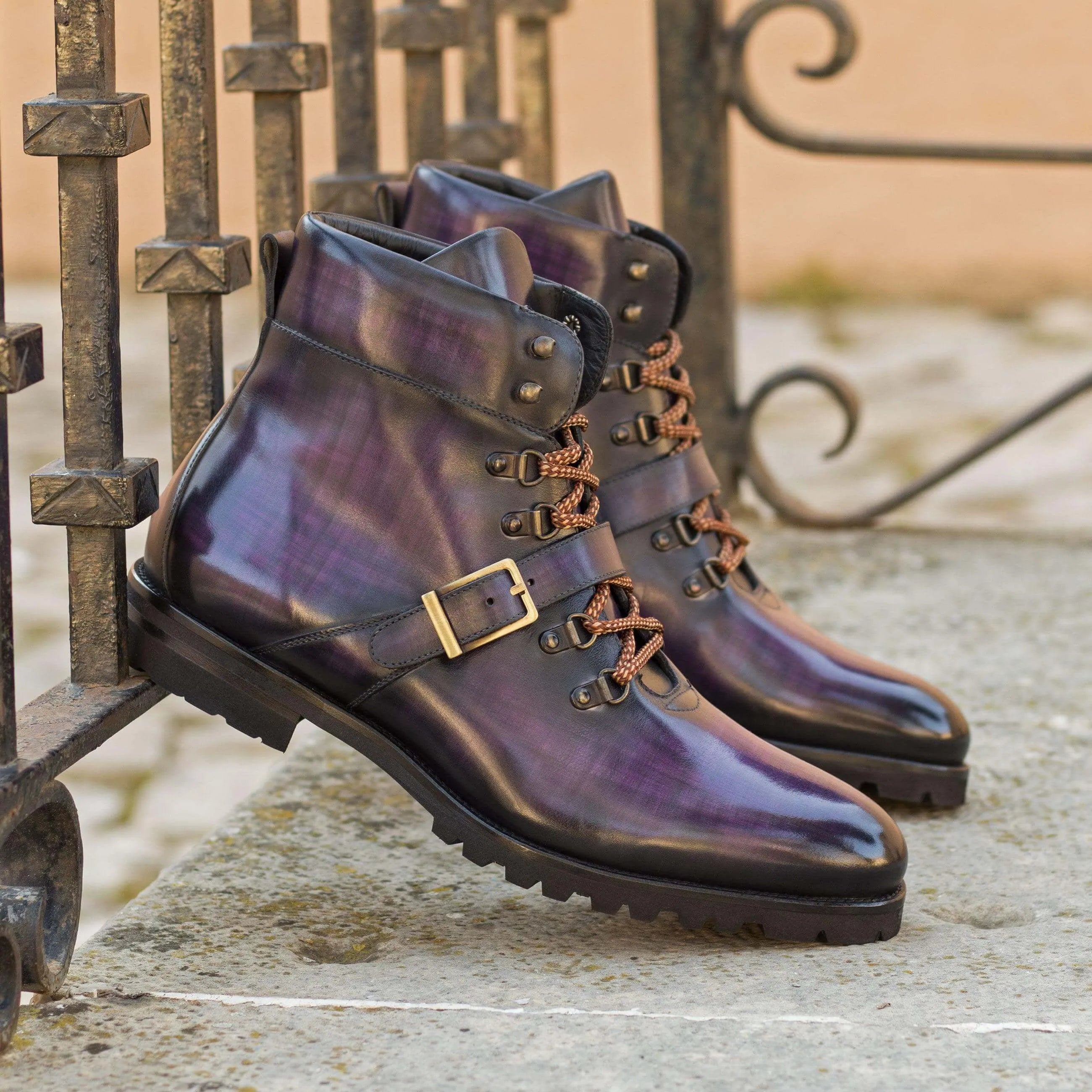 Purple Cayman Patina Hiking Boots designed for comfort and durability in outdoor adventures