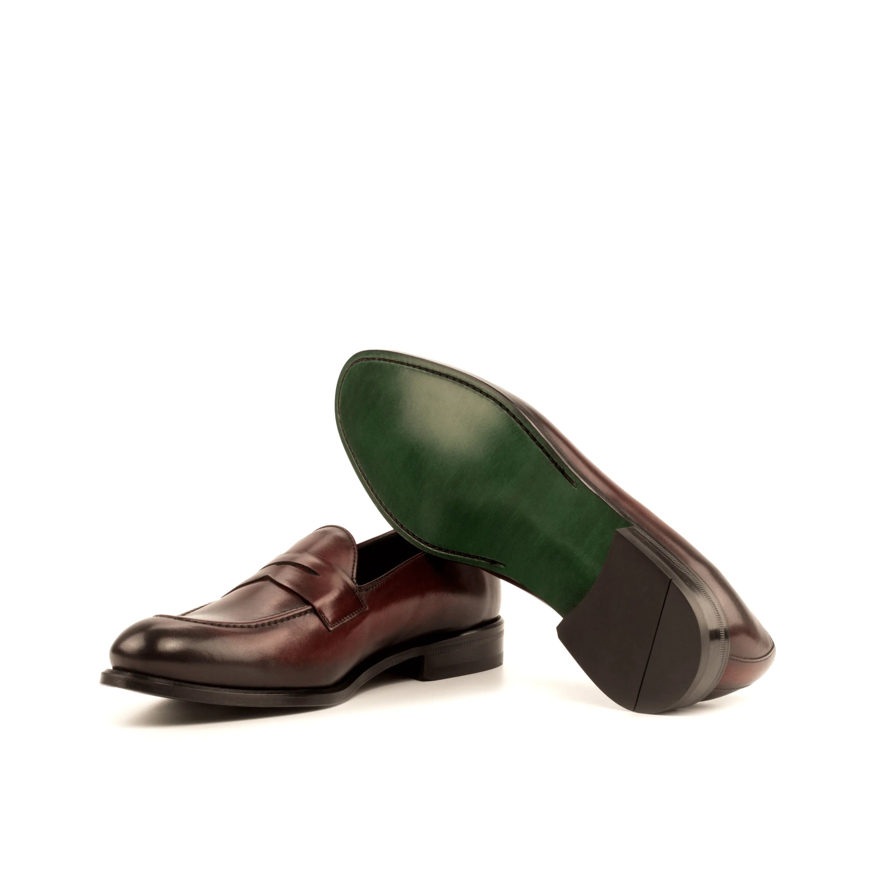 Burgundy leather Cayuga Loafers, luxury bespoke shoes for men, stylish elegance