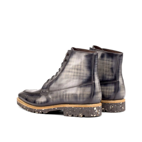 Gray leather lace-up boots from CEO Patina Moc for a stylish and sophisticated look