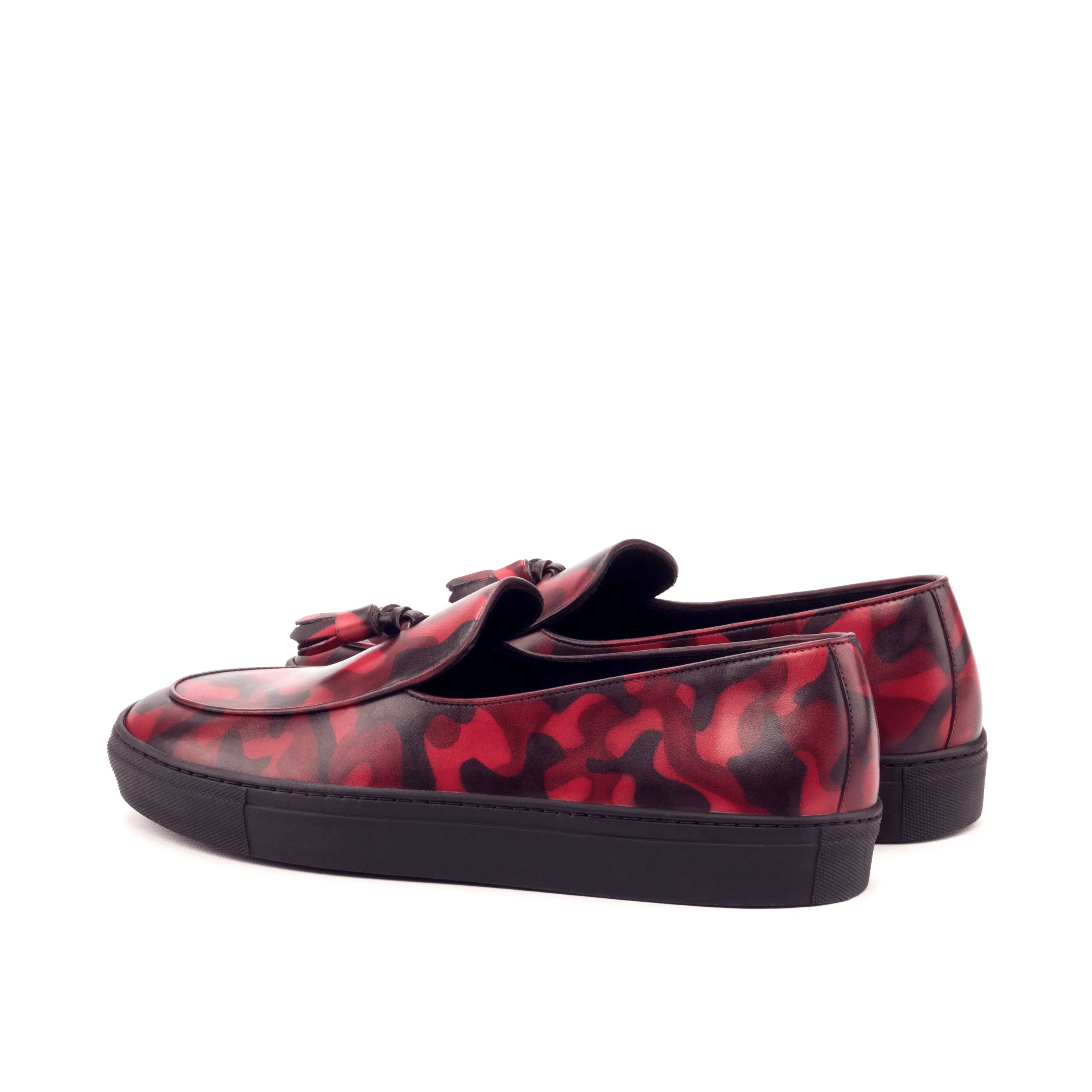 Red camouflage tassel loafers from Chappo Belgian Sneaker II collection