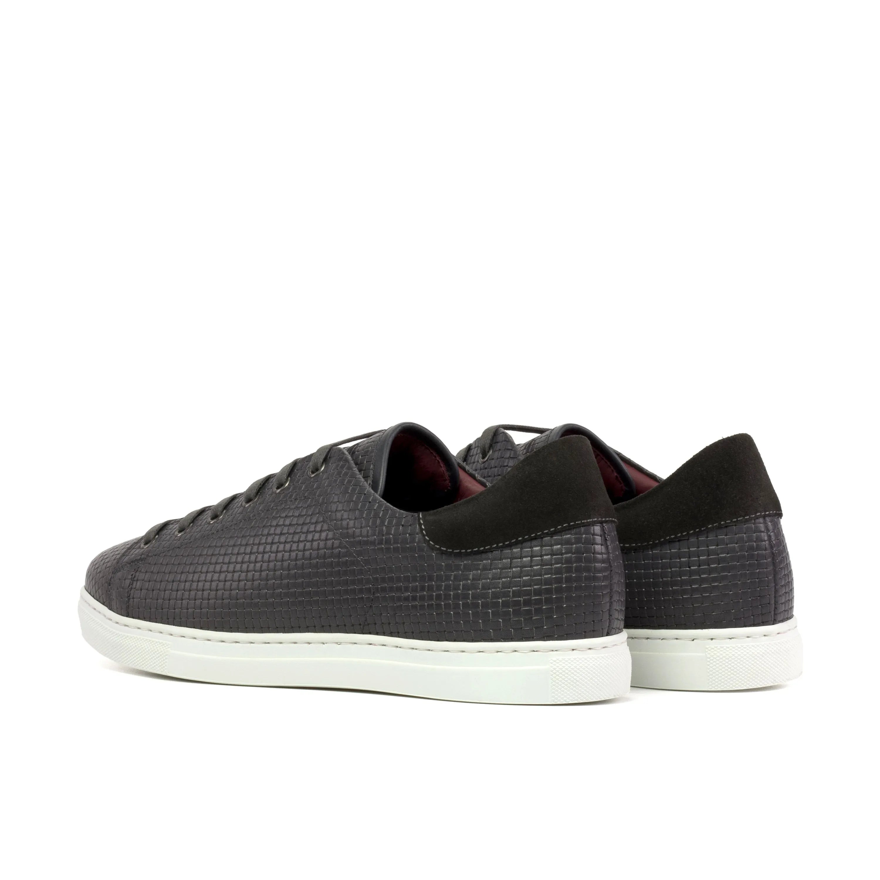 Textured black leather Chehade Trainer Sneaker II, ideal for stylish casual wear