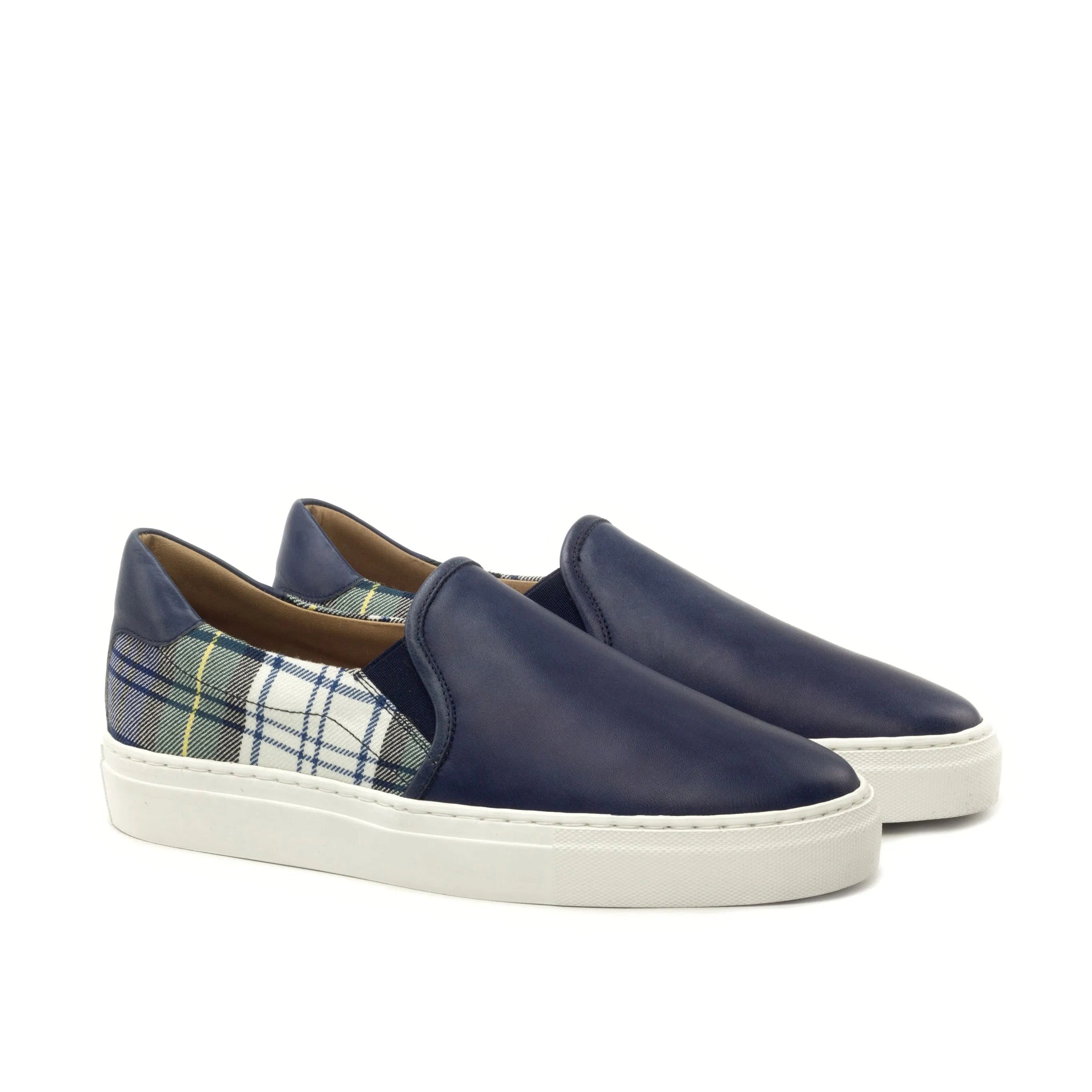 Navy blue Crito slip-on sneaker, luxury bespoke shoes for men, perfect for executives