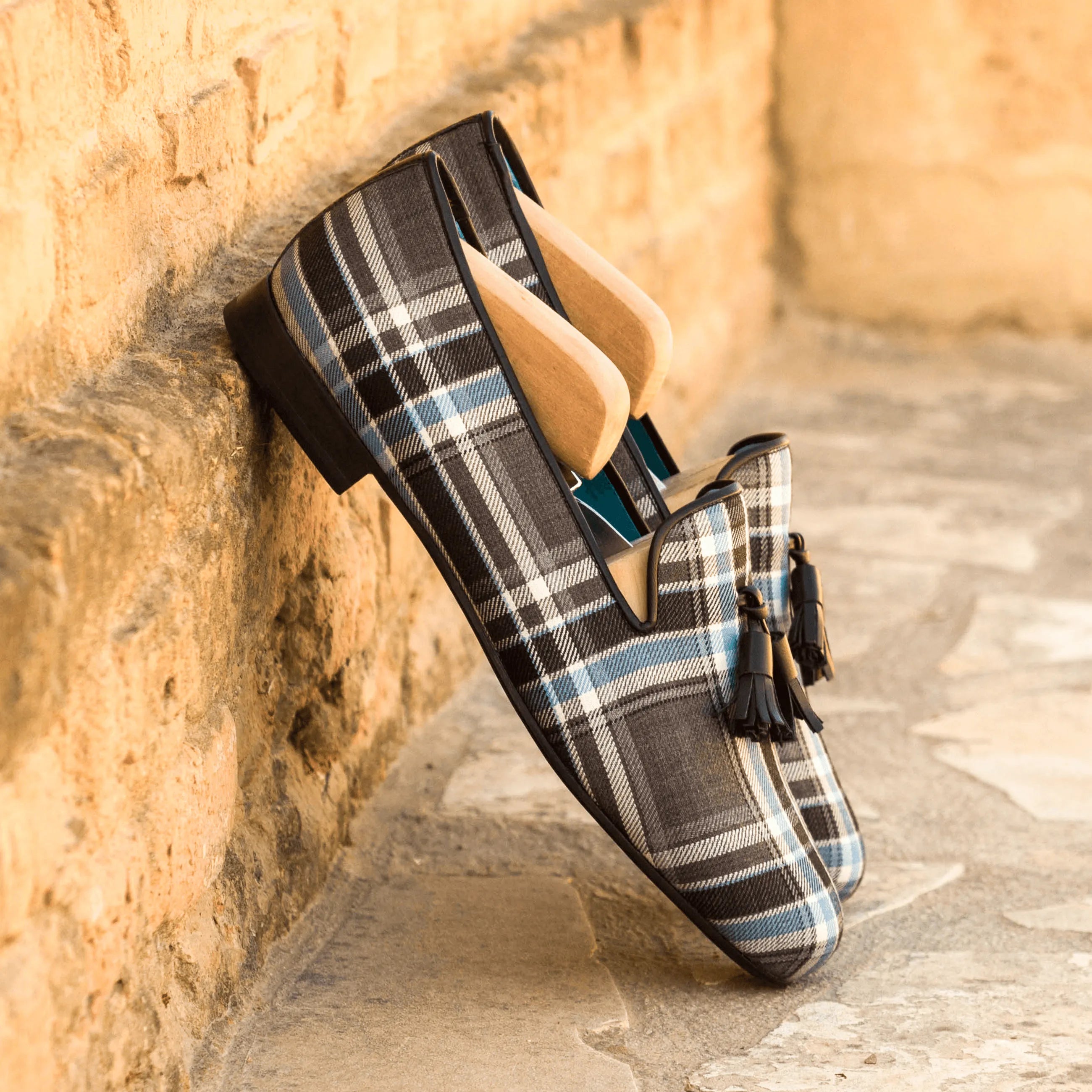 Tasseled plaid loafers showcasing the Cruz Wellington Slipon II for stylish comfort