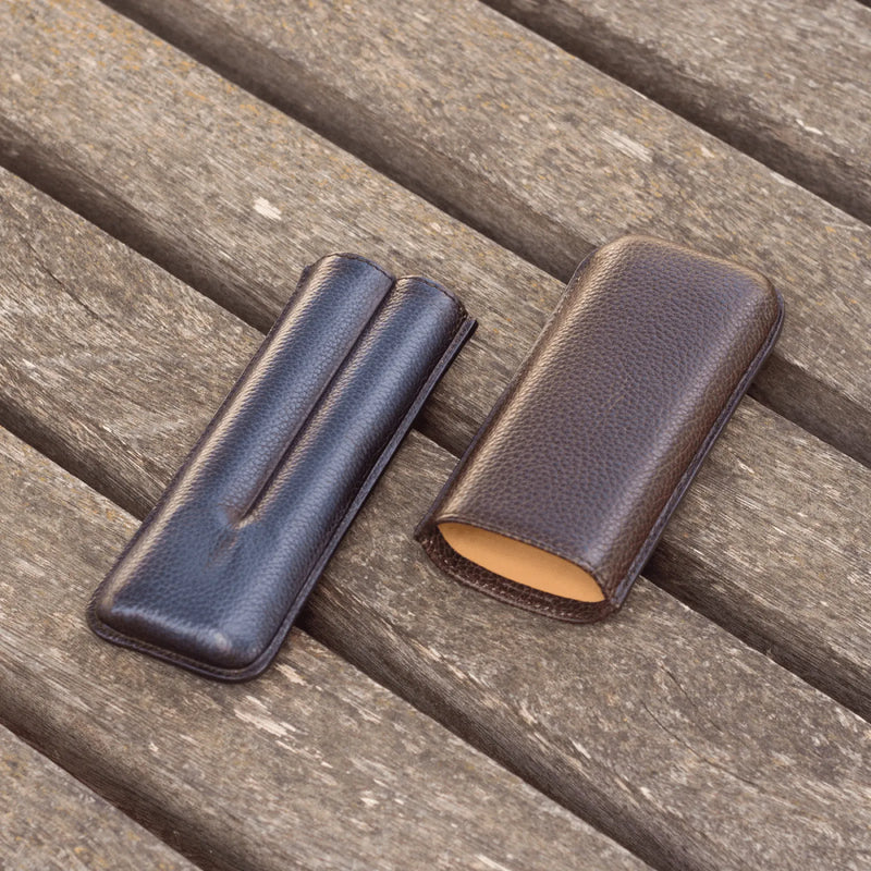 Leather Cubano Double Cigar Case showcasing elegance and durability for cigar enthusiasts