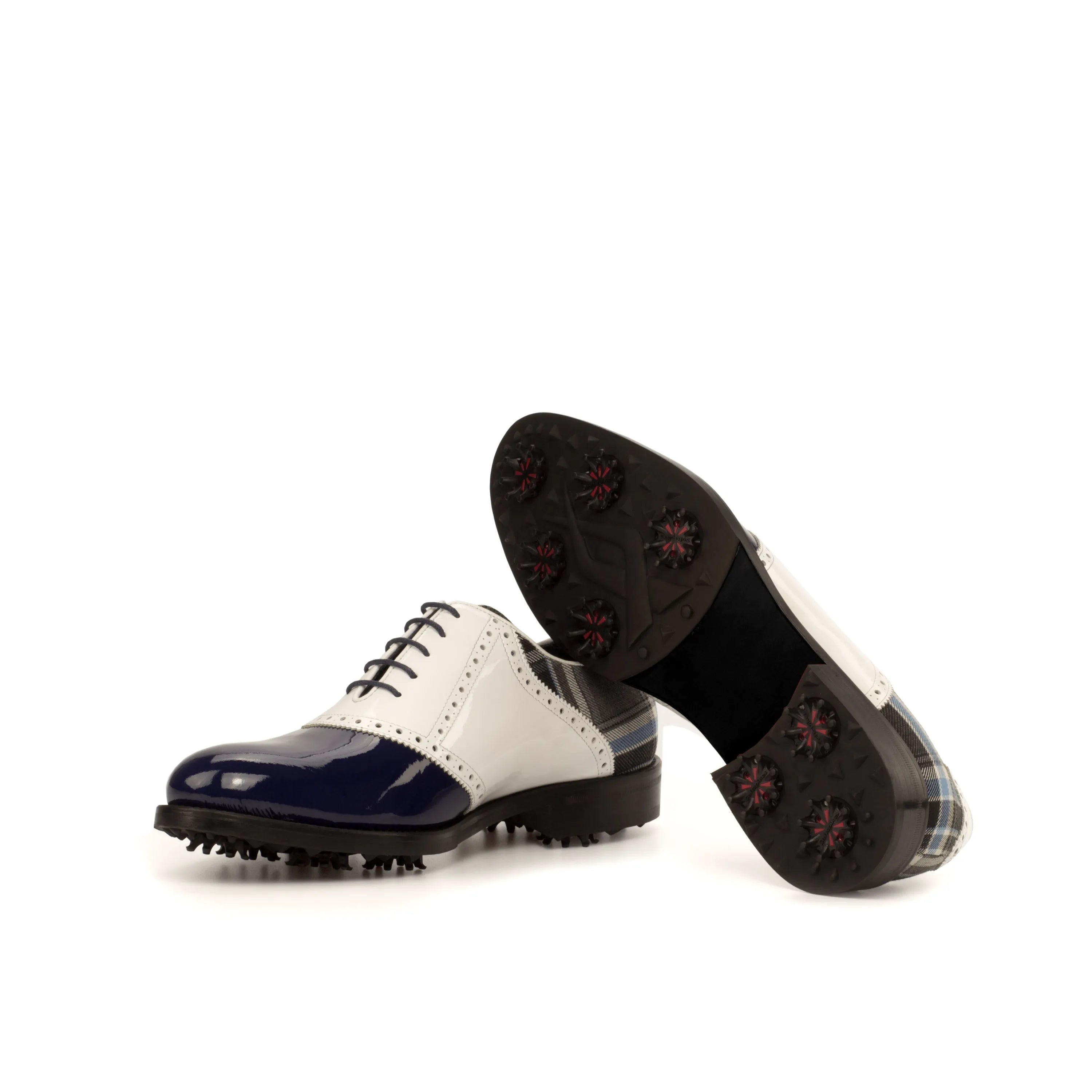 Two-tone Darius Saddle Golf Shoes showcasing stylish saddle golf design and superior comfort