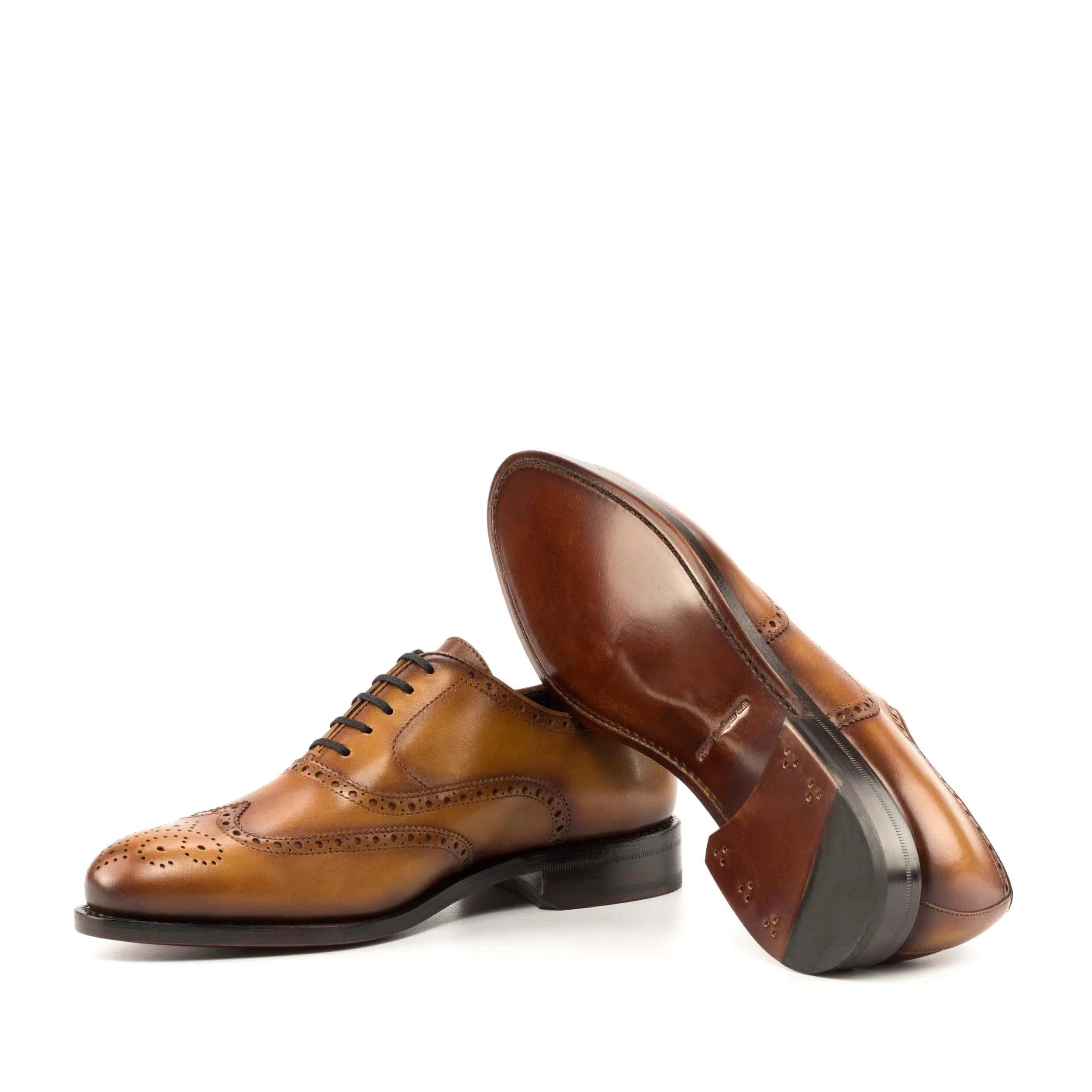 Brown leather wingtip dress shoes, Darwill full brogue shoes, perfect for the fast lane