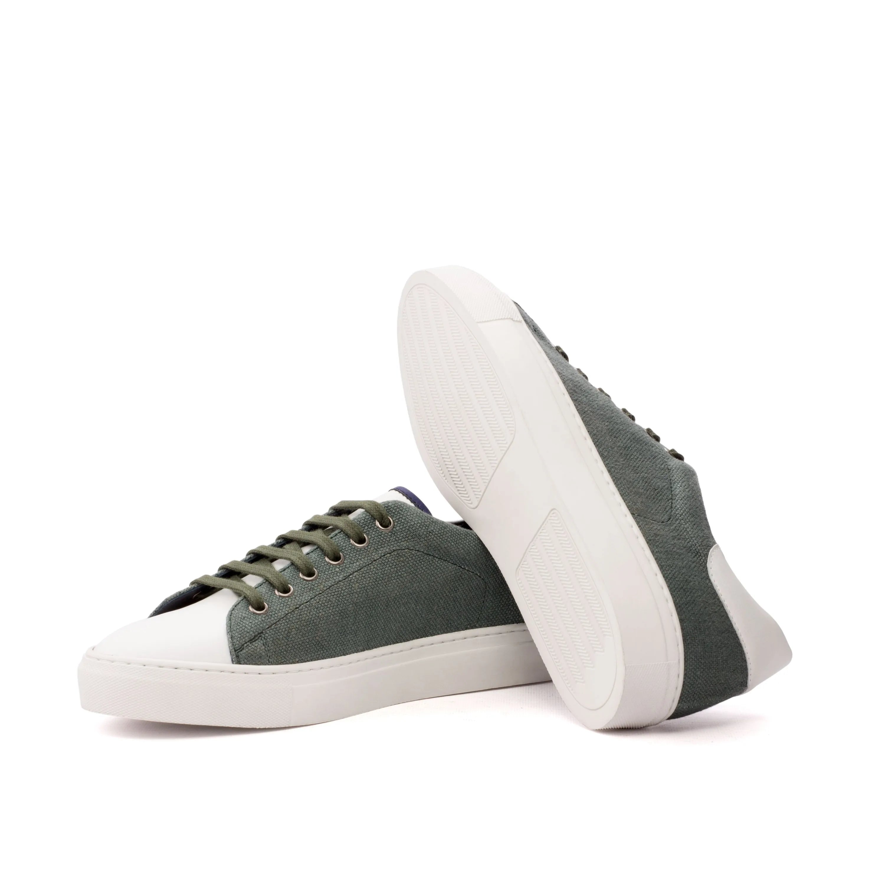Olive green canvas Davit Trainer Sneaker for stylish, comfortable footwear