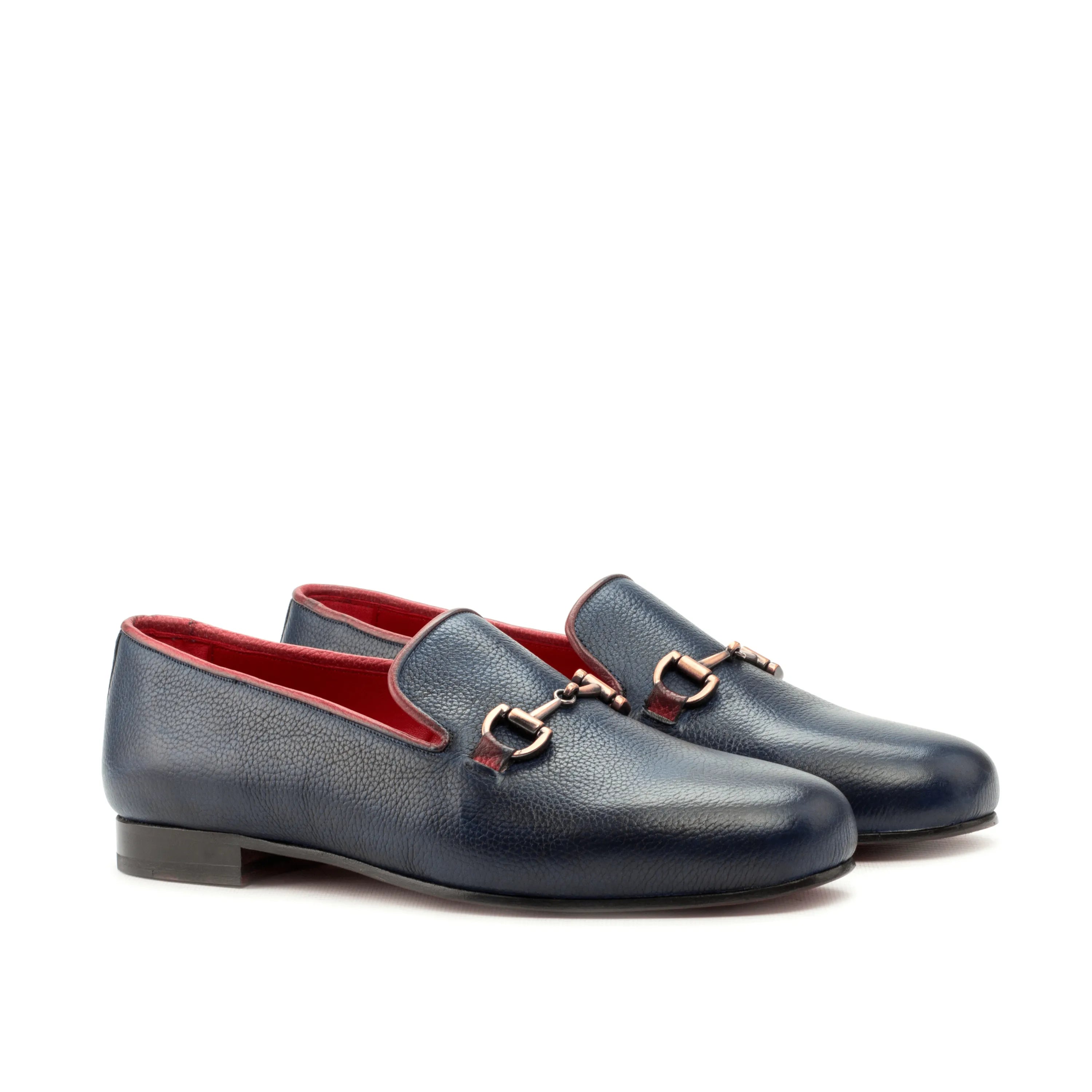 Pair of blue leather loafers from the Dios Wellington Slipon collection