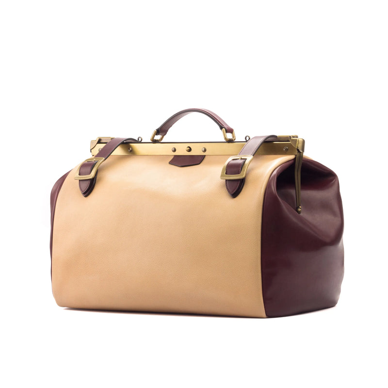 Two-tone leather duffel bag from Doc 2 Bag highlighting unique savoir-faire and style