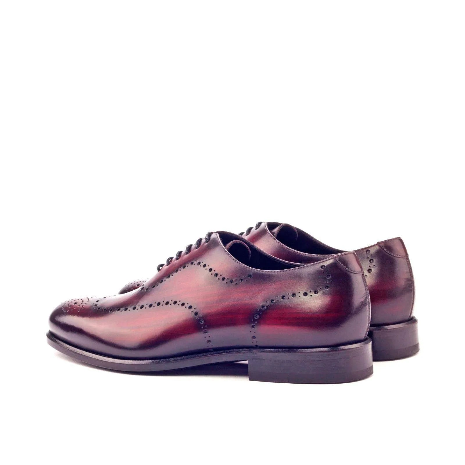 Burgundy leather wingtip dress shoes from Donny Whole Cut Patina collection