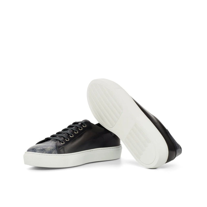 Black leather DTT3 Trainer Patina sneakers with cupsole design for stylish comfort