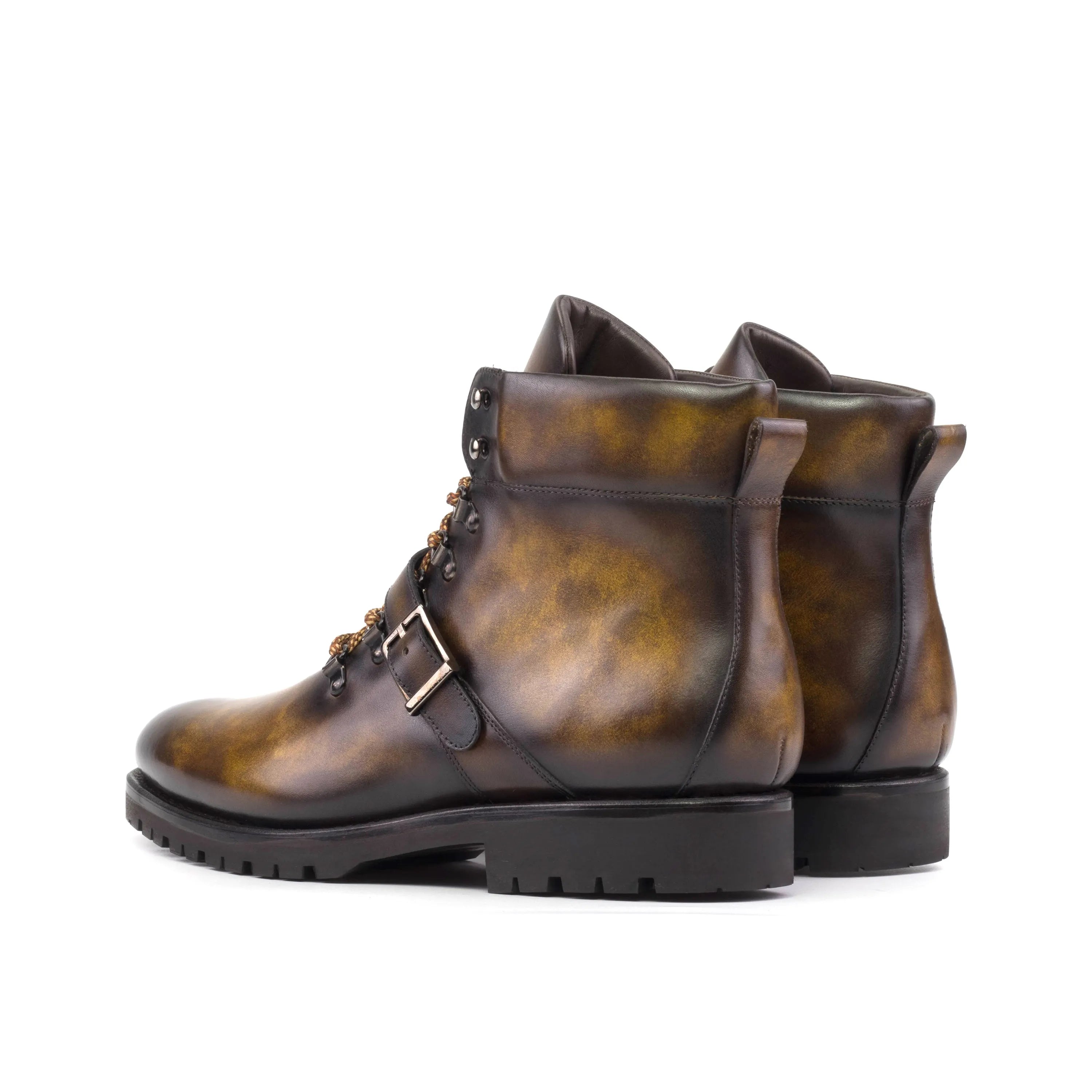 Brown leather ankle boots from Duke Patina Hiking collection for outdoor adventures