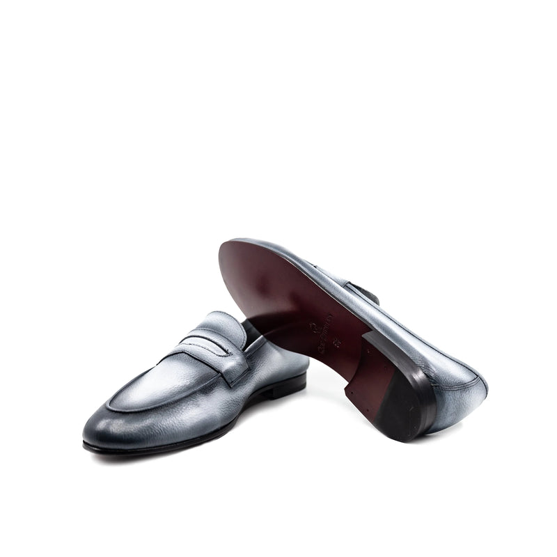 Dymo Flex Slip silver penny loafer with flexible rubber sole