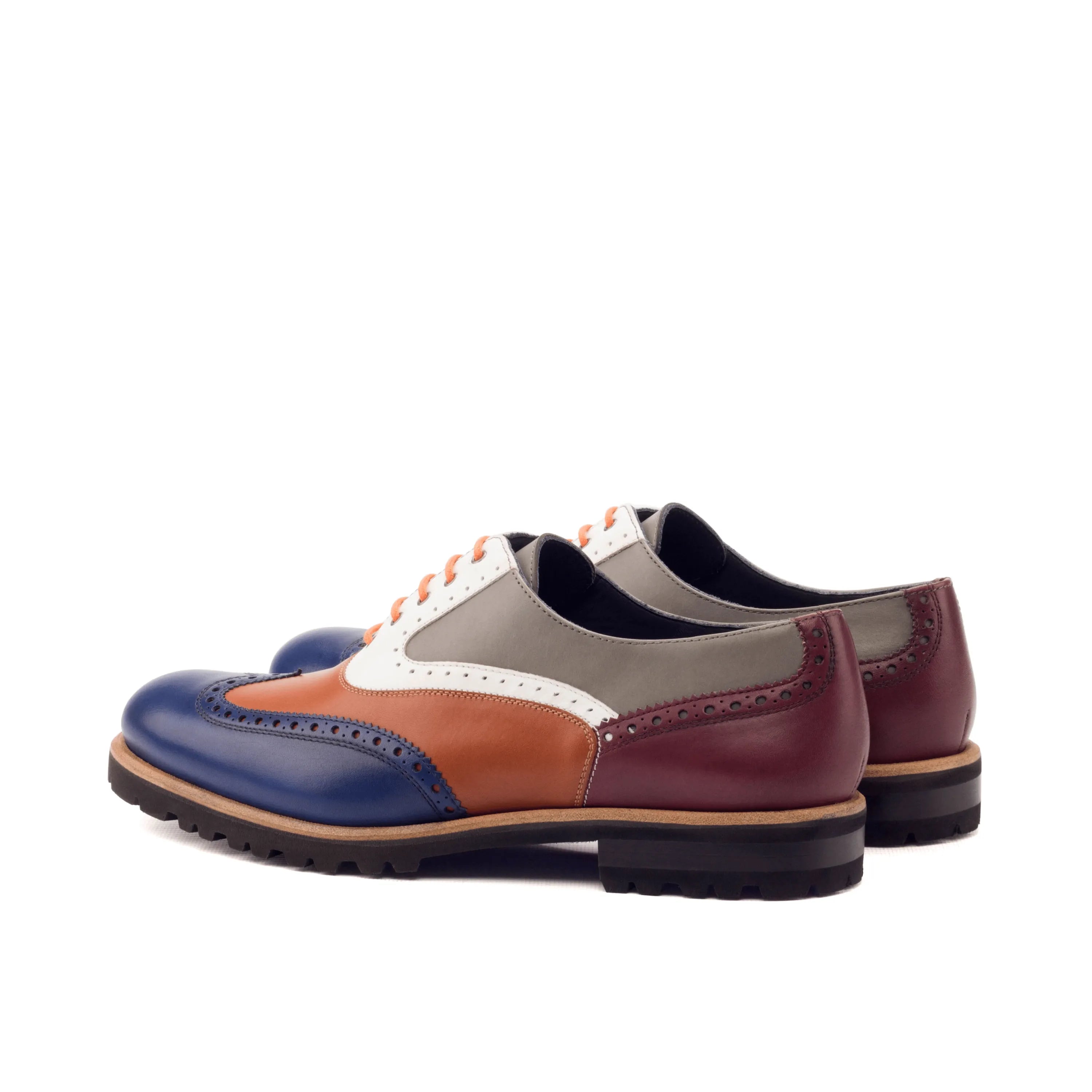 Colorful Eleanor Unisex Full Brogue shoes crafted from painted calf leather