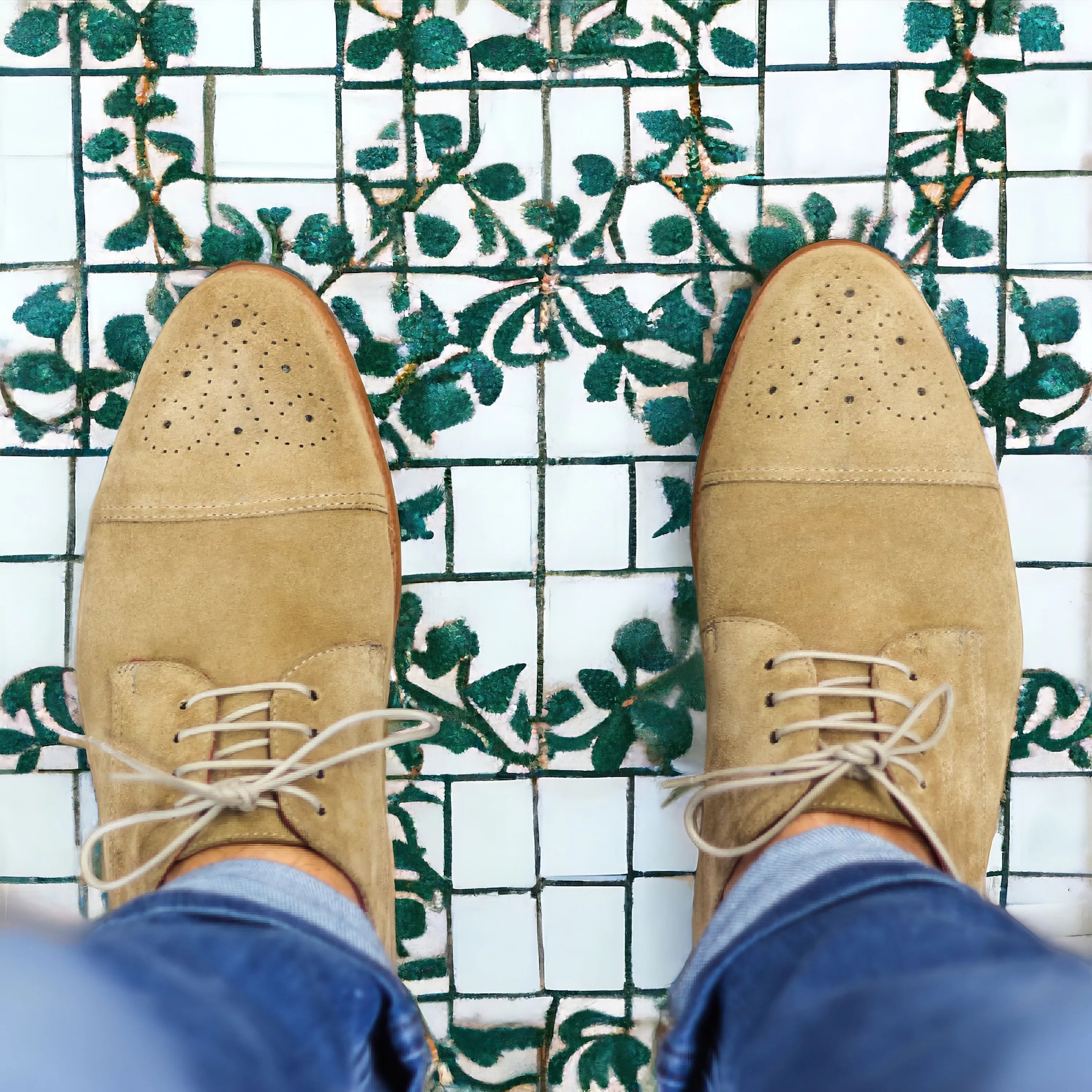 Tan suede Falma Derby shoes II showcasing elegant style and sophistication