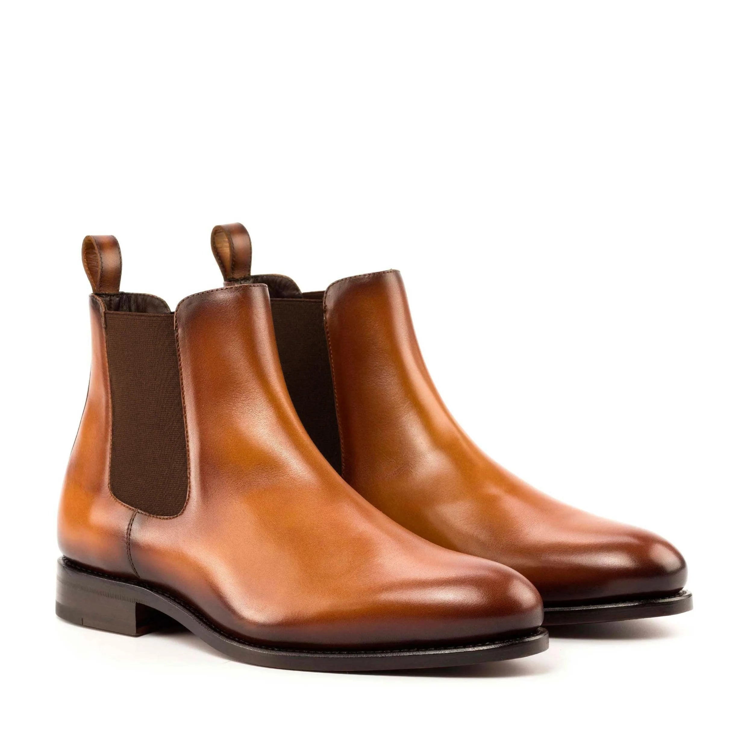 Pair of brown leather Fando Chelsea Boots ideal for stylish fast lane footwear