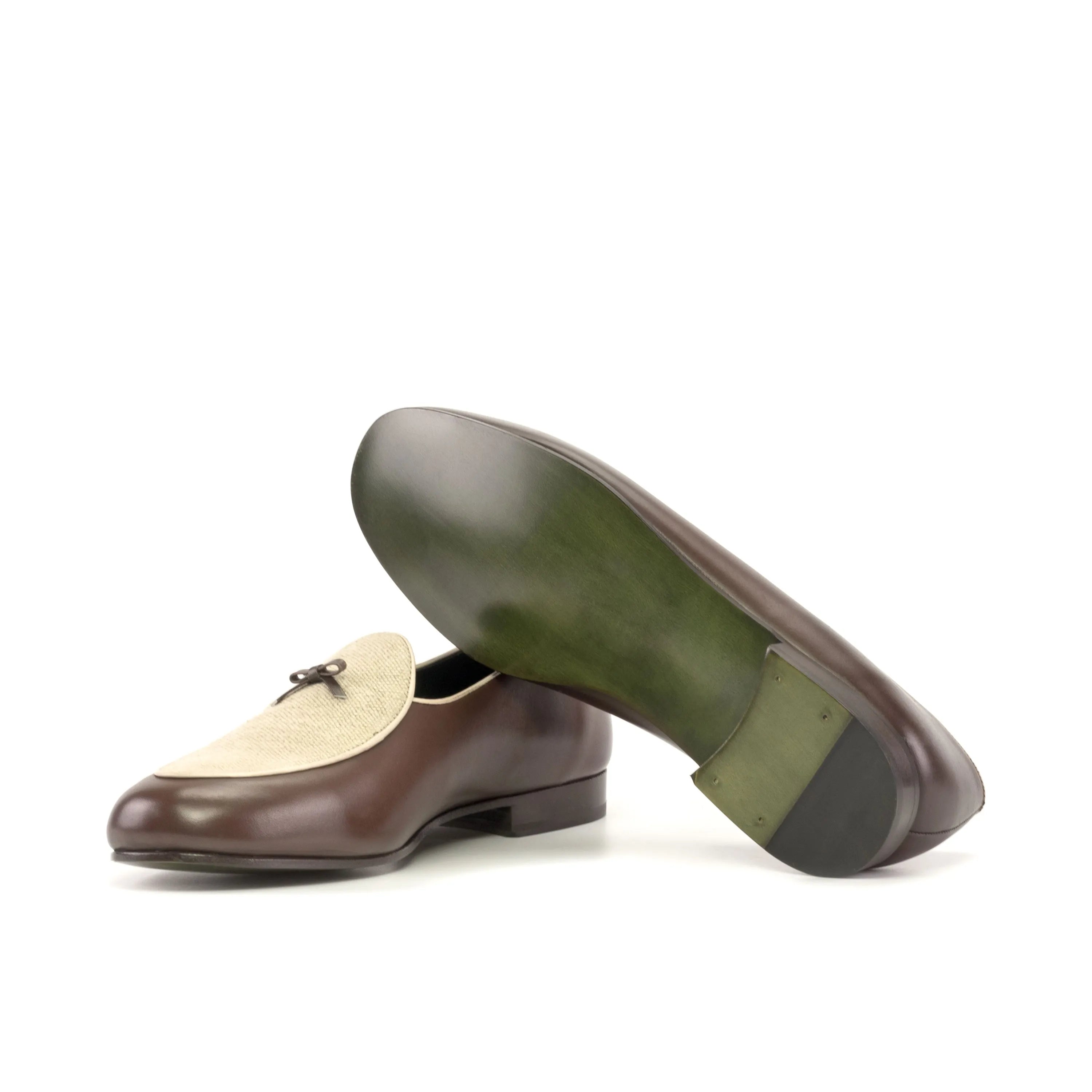 Two-tone leather loafers of the Fardoz Belgian Slipper for stylish comfort