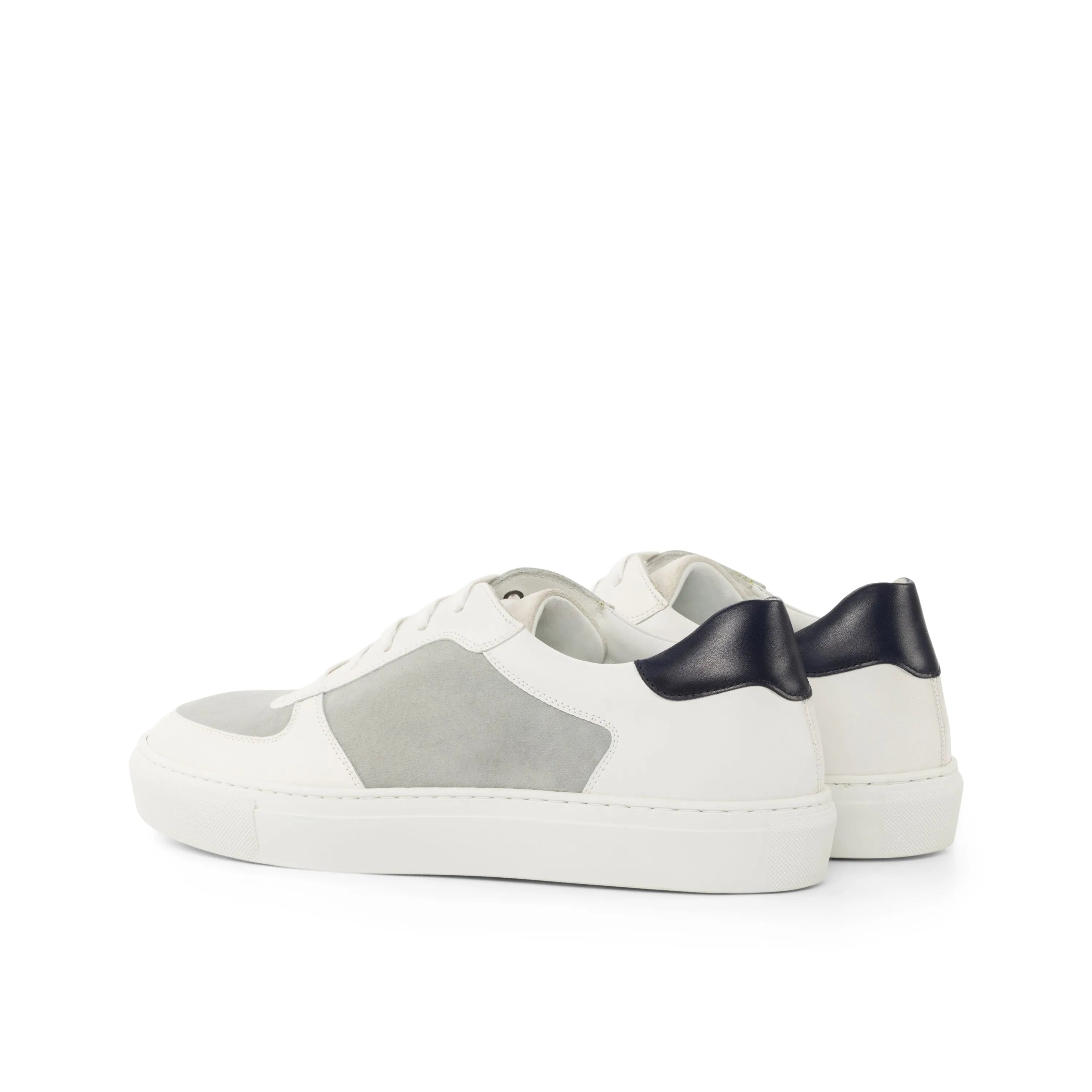 White and gray leather Galaxie Low Top Sneakers, stylish trainer sneaker for casual wear