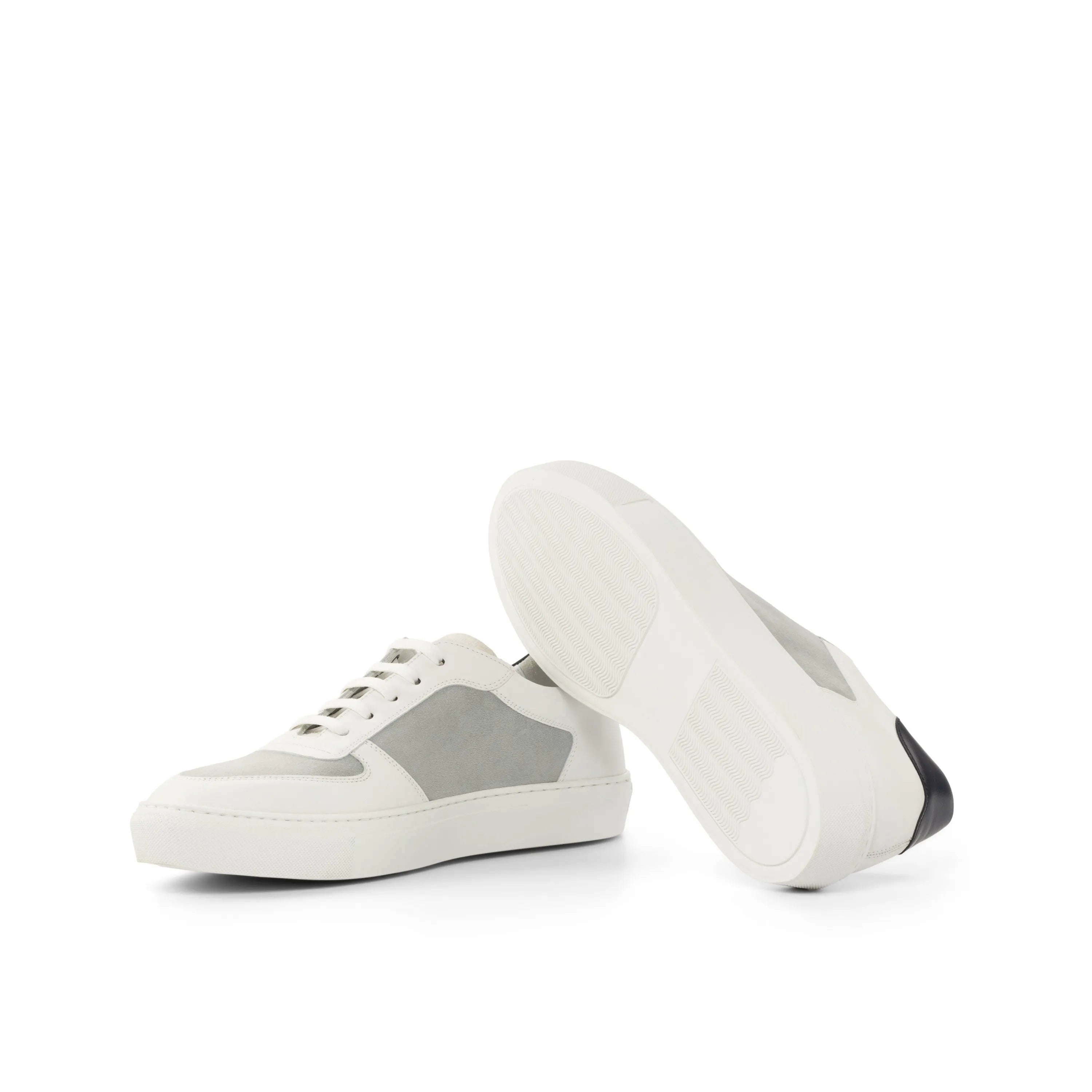 White and gray Galaxie Low Top Sneakers, stylish kid suede trainer sneakers for casual wear