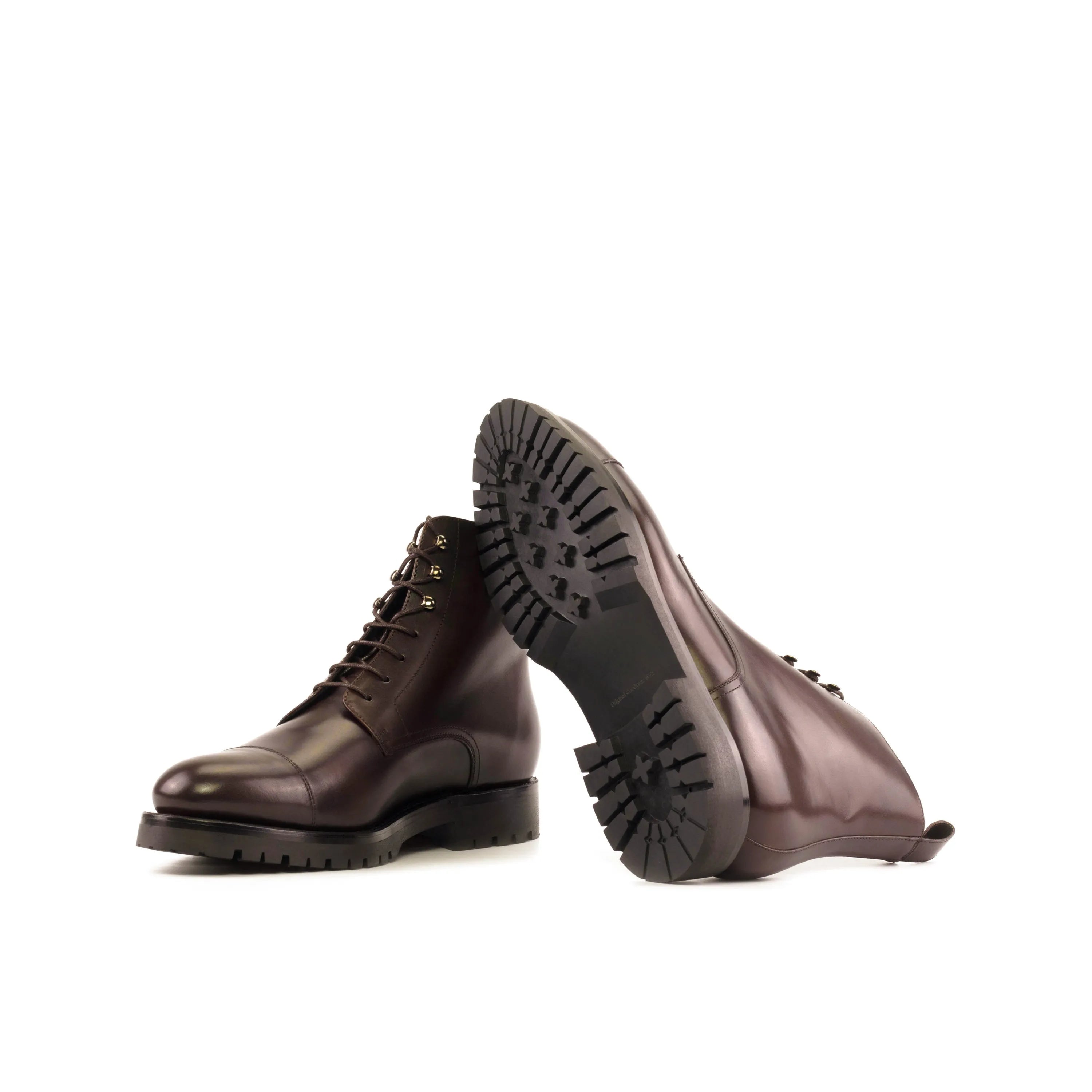 Brown leather lace-up Geeva Jumper Boots, perfect for the fast lane lifestyle