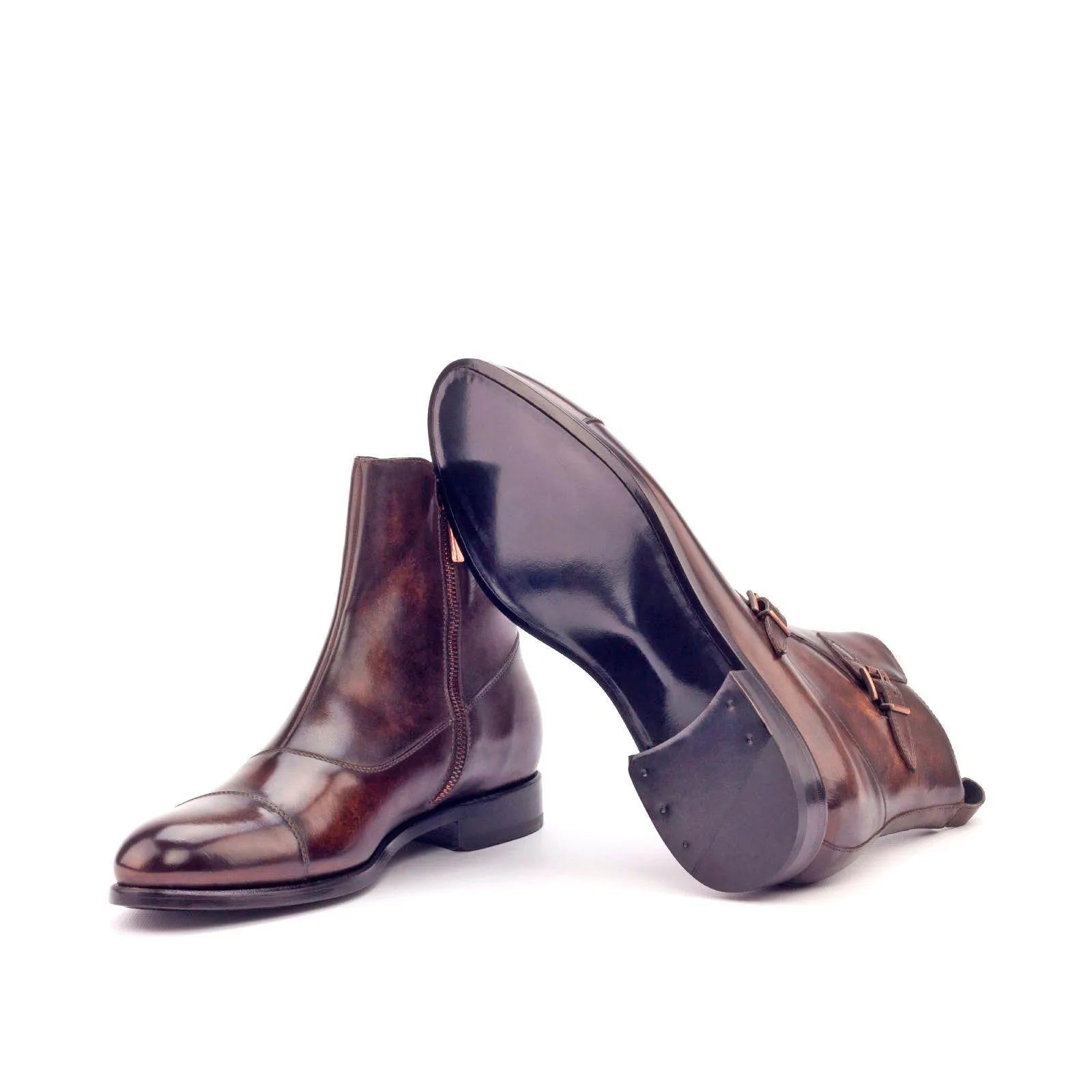 Brown leather ankle boots from the Gem Octavian Patina collection, stylish and durable