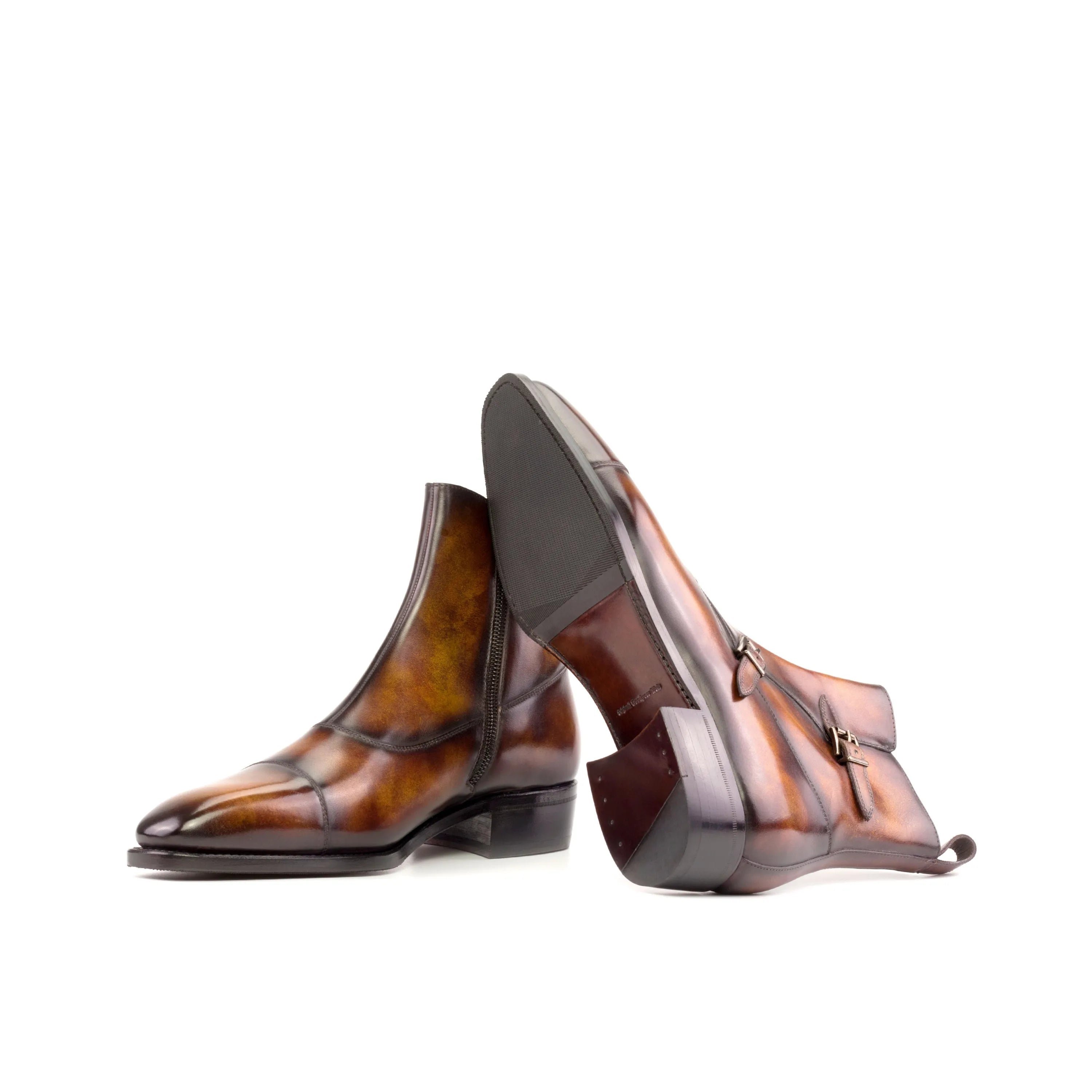 Brown leather ankle boots from Georgo Octavian Patina, stylish Octavian Patina Boots