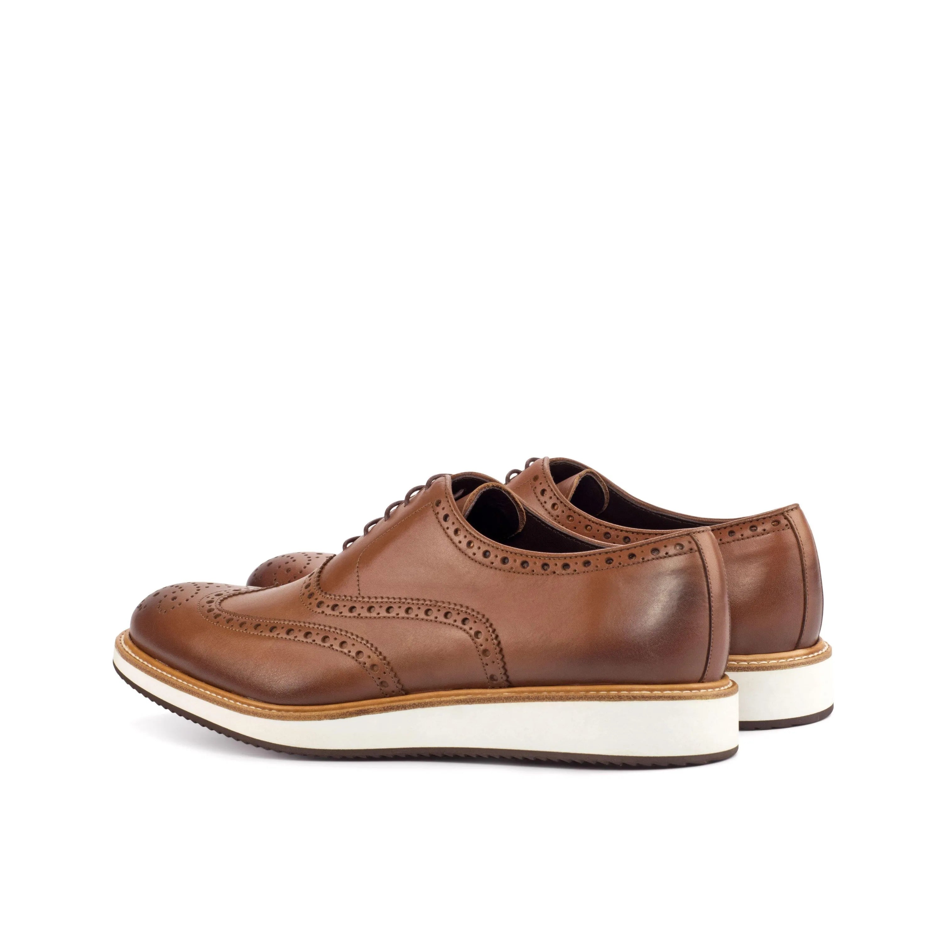 Brown leather wingtip dress shoes GH09 Full Brogue II featuring intricate brogue detailing