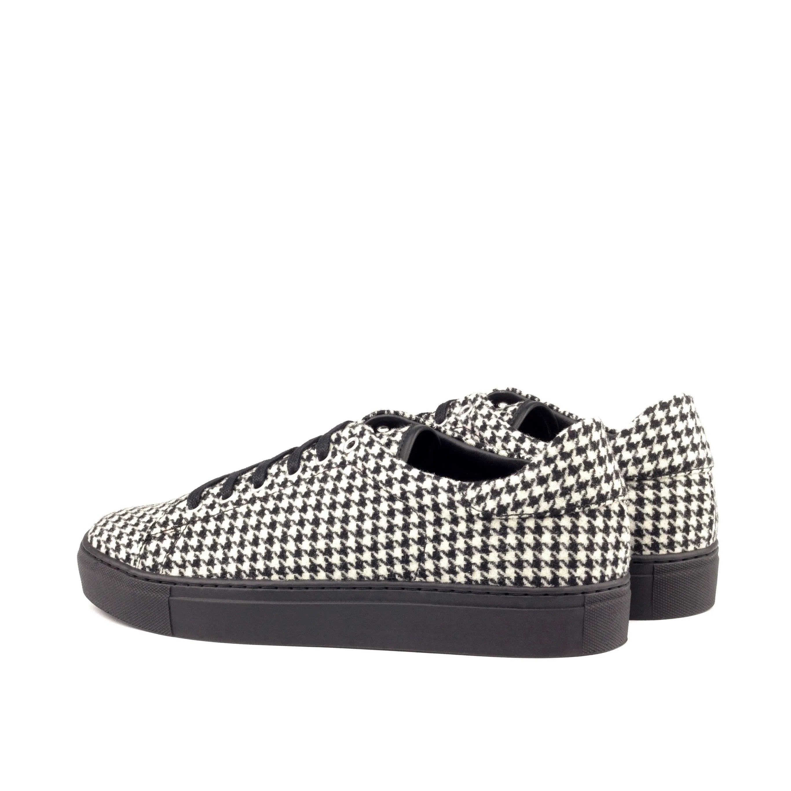 Houndstooth patterned Giles Trainer Sneaker with calf leather and cupsole design