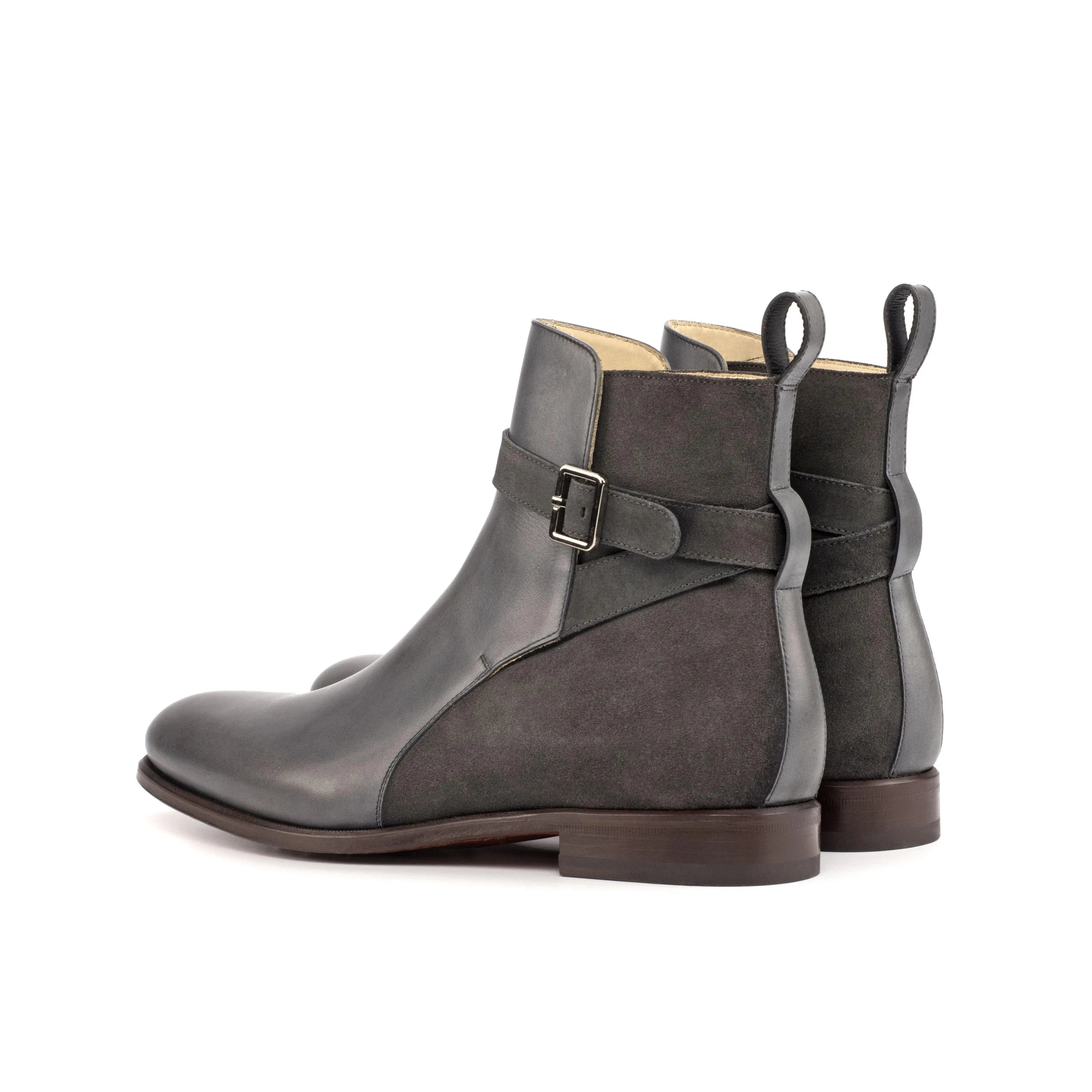 Gray leather ankle boots, stylish and versatile Giliano Jodhpur Boots for any occasion