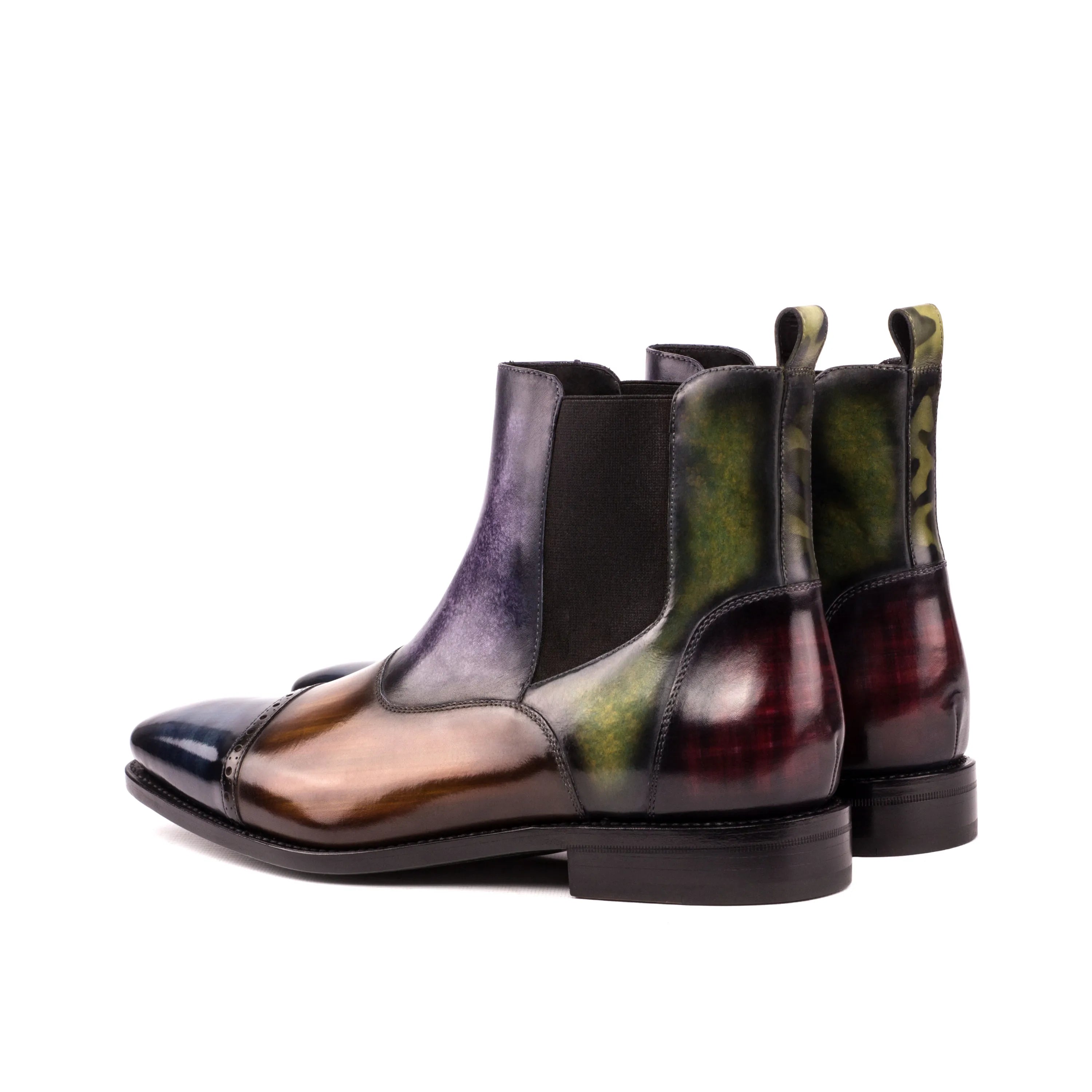 Two-toned leather Chelsea Boots in crust patina, Glaucia Chelsea Boots for stylish footwear