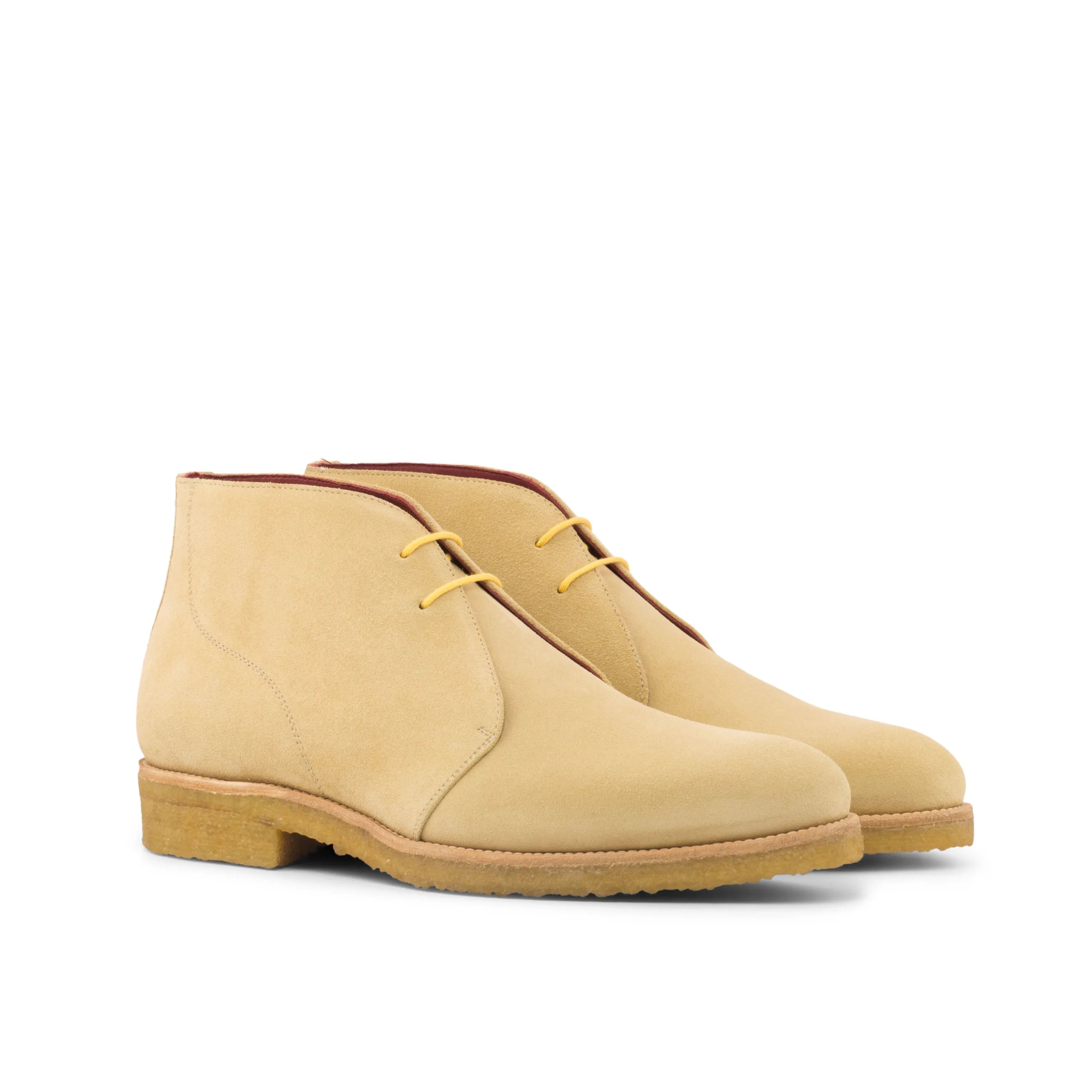 Beige suede Gmar Chukka boots for a stylish and comfortable footwear choice
