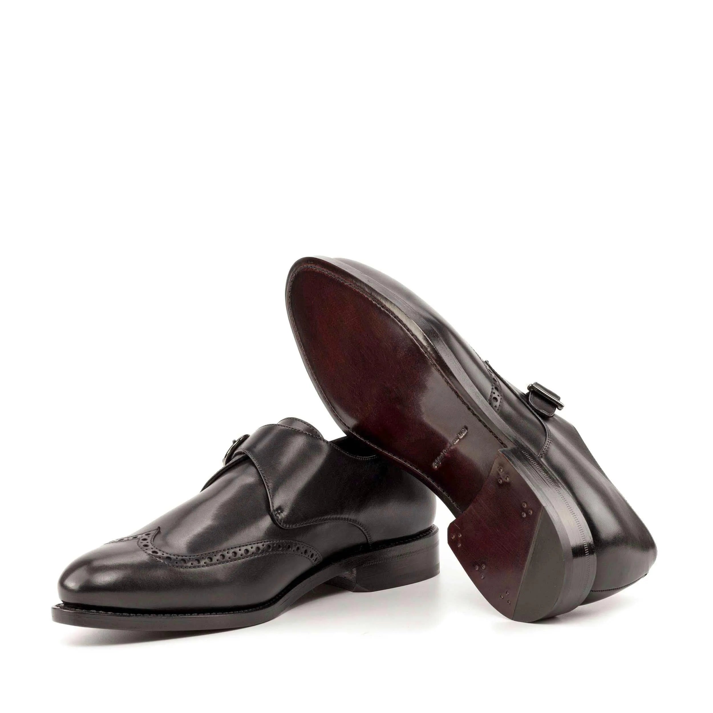 Pair of brown leather Gordon Single Monk shoes ideal for business days and fast lane style