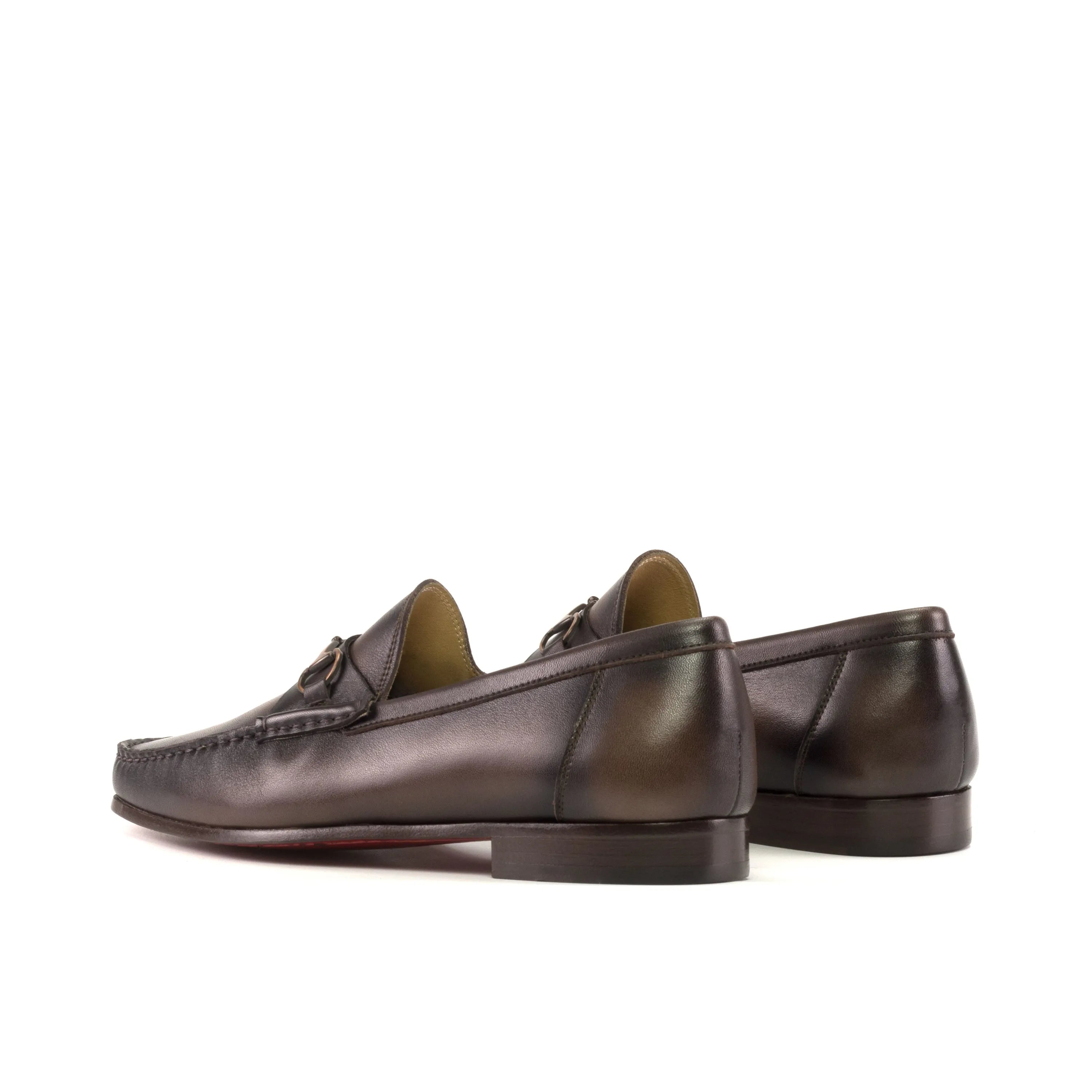 Brown leather loafers from Hailin Moccasin, luxury bespoke shoes for men