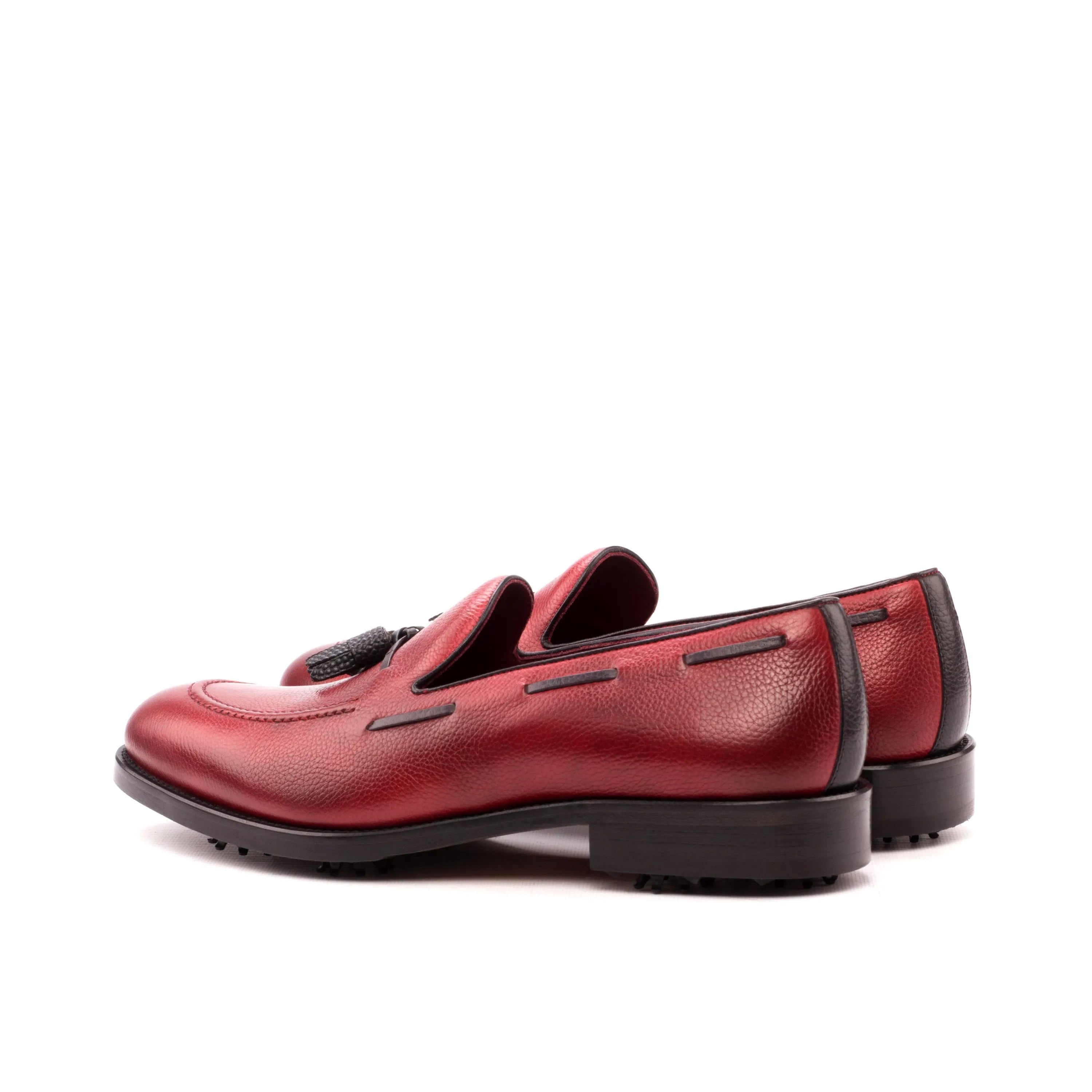 Burgundy leather tassel loafers from the Harbor loafer golf shoes collection