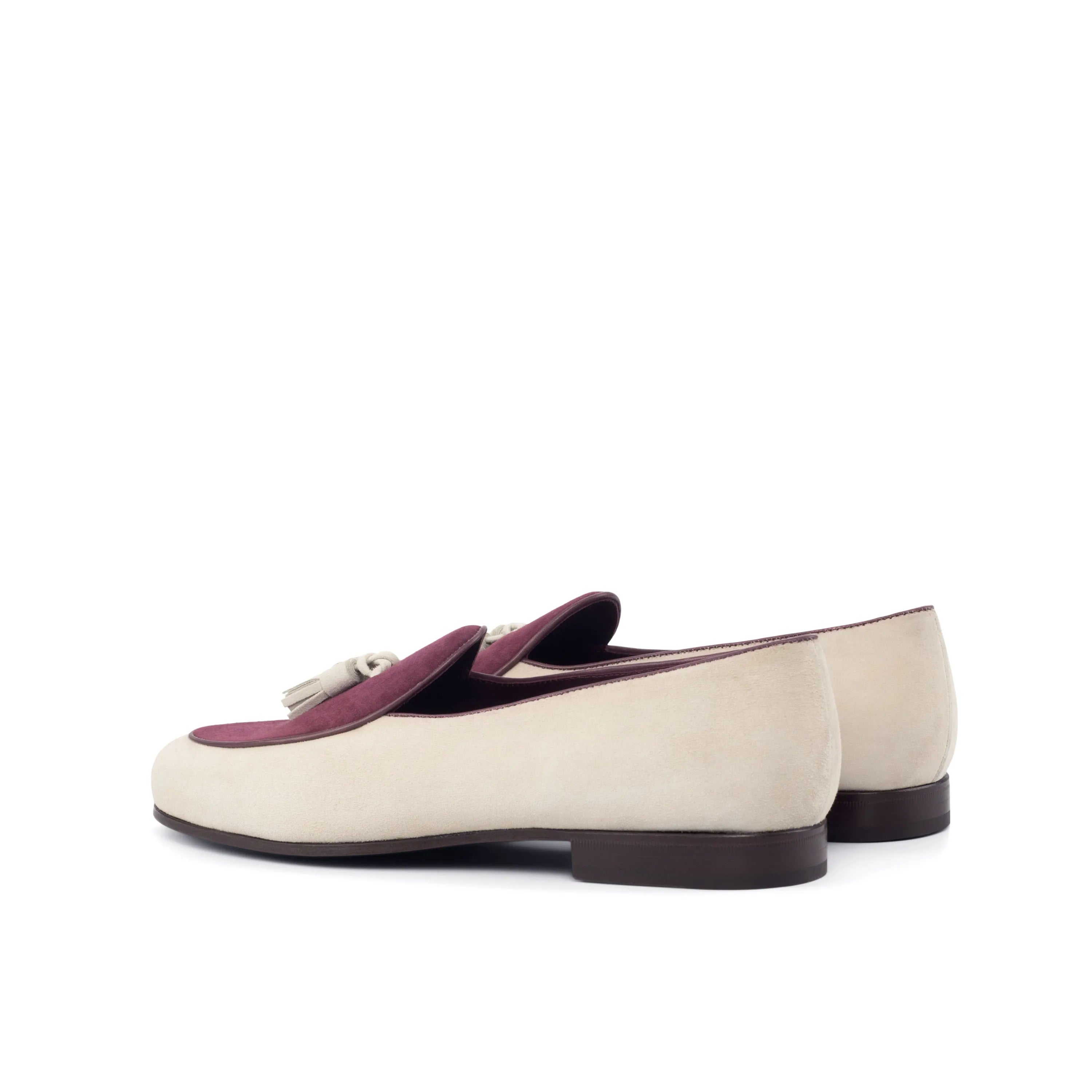 Two-tone leather loafers featuring the stylish Hass Belgian Slipper design